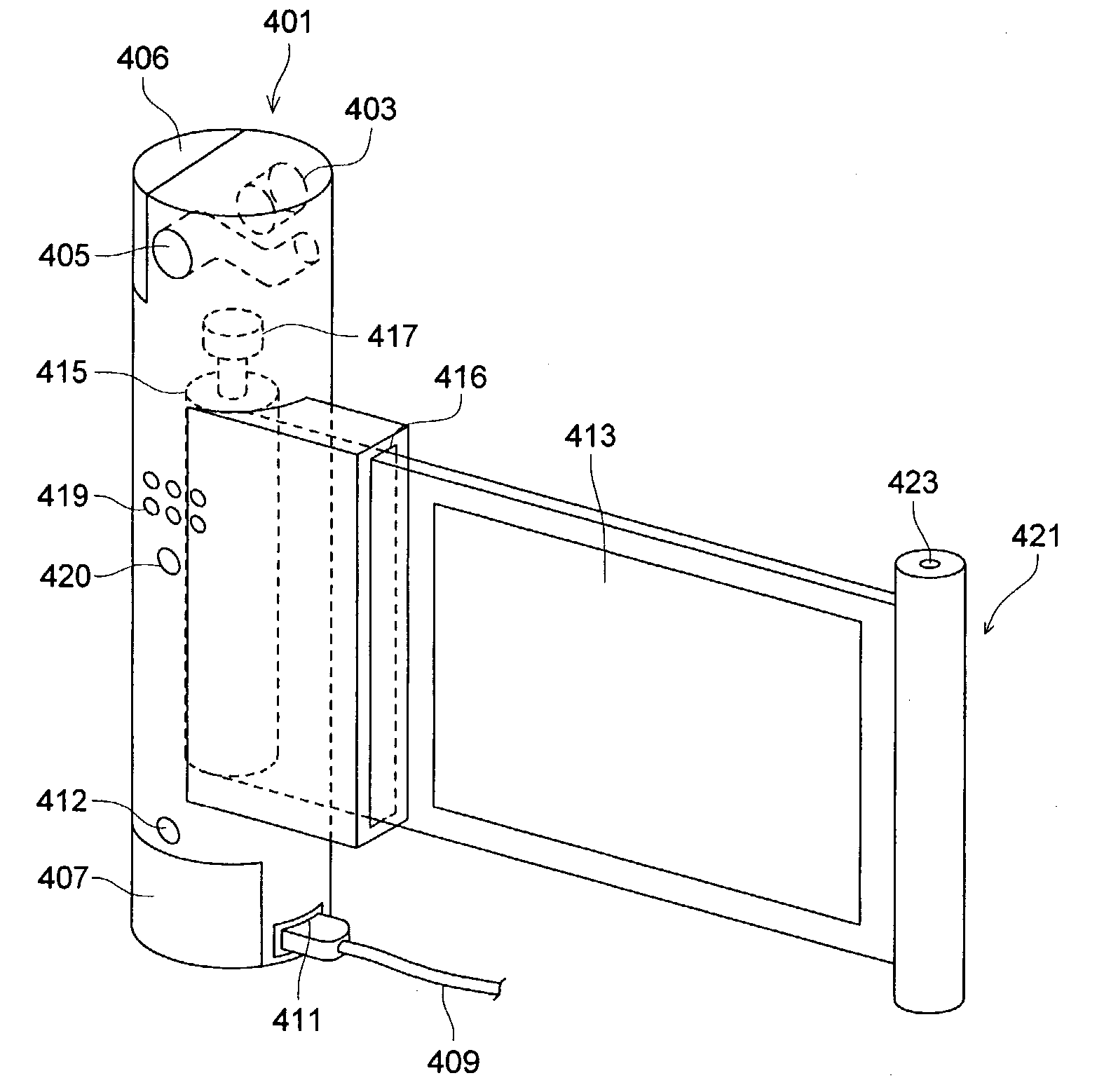 Camera having flexible display