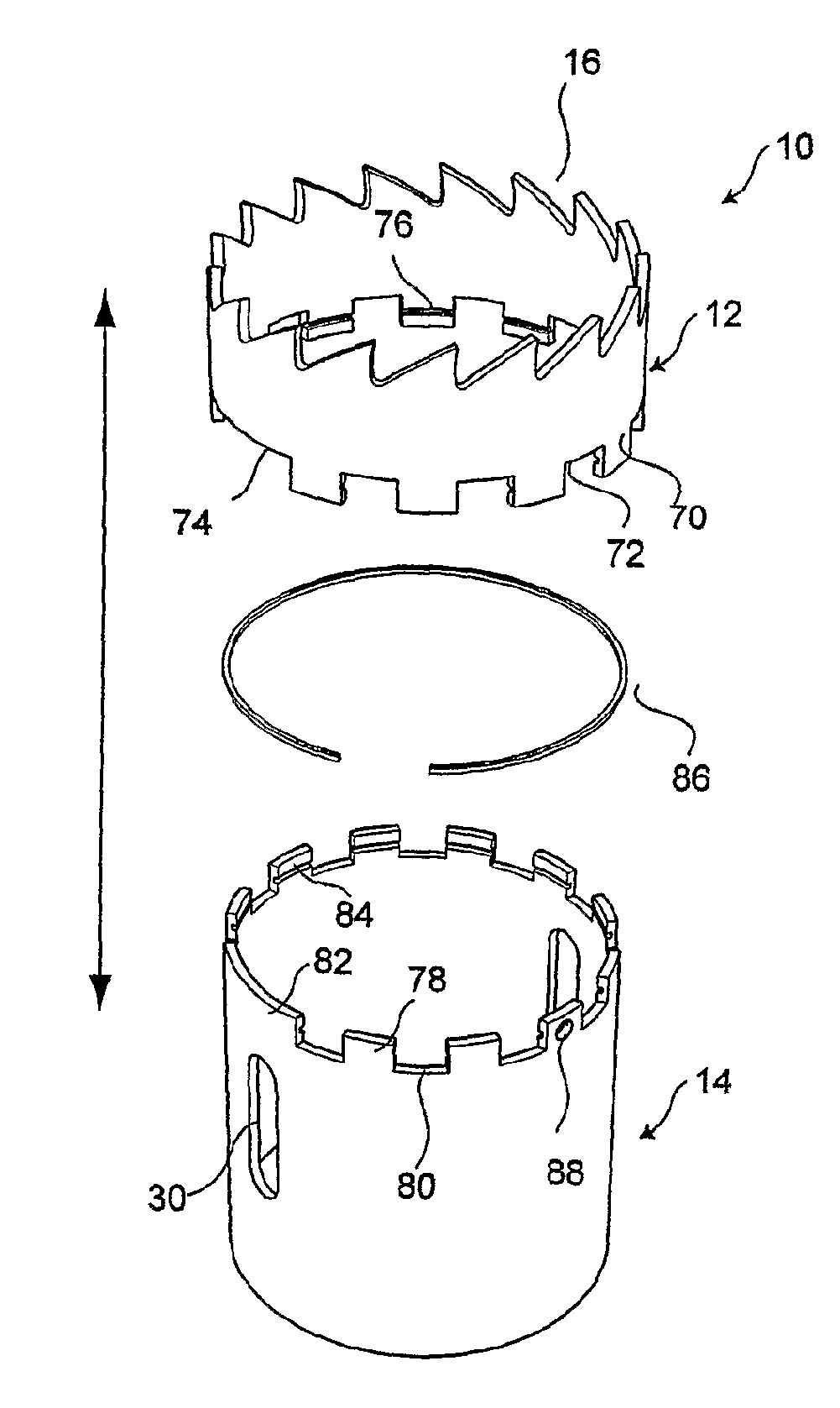 Hole saw with interchangeable cutting blades