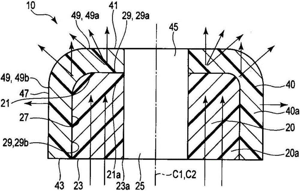 Device for producing composite optical element and method for producing composite optical element