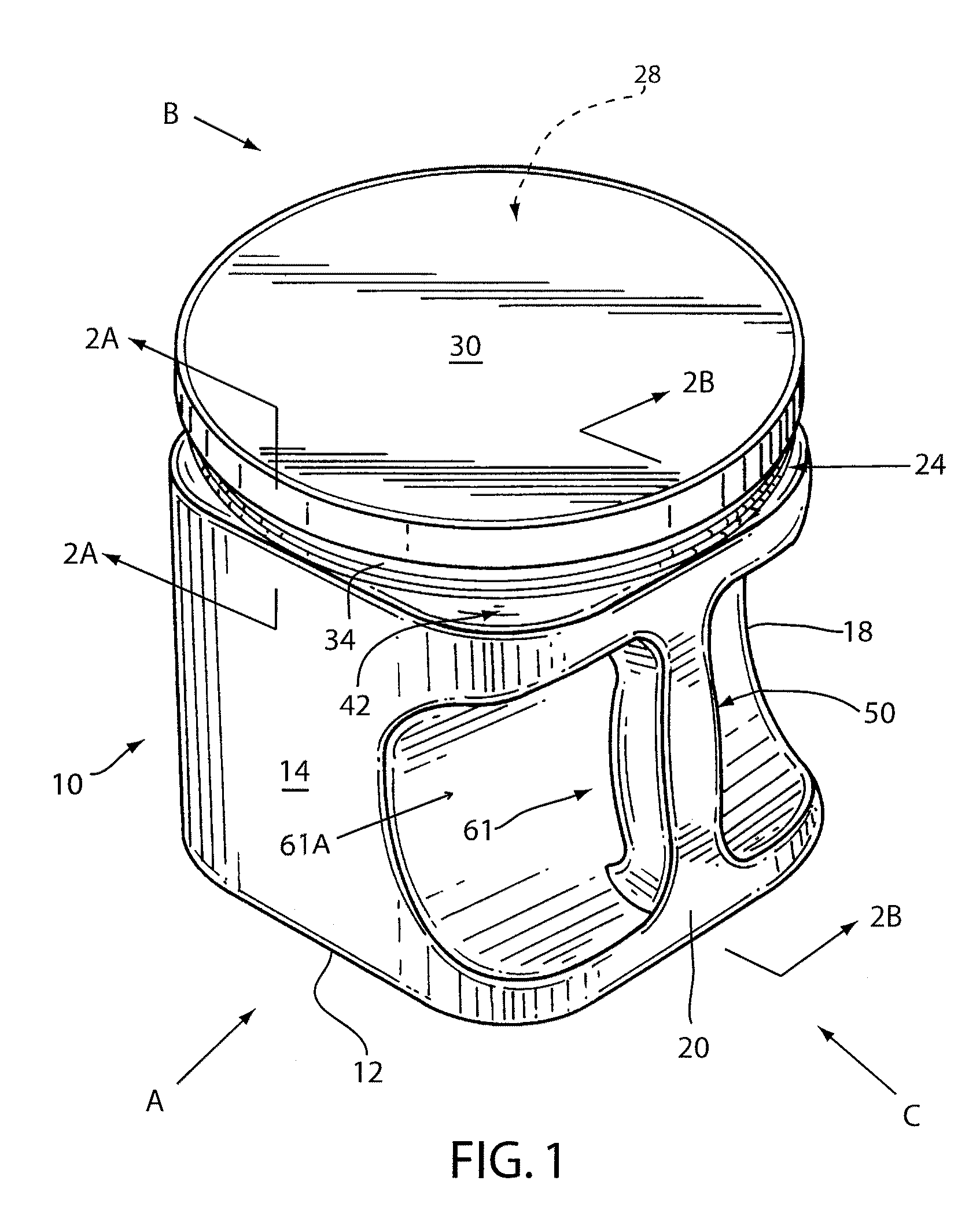 Plastic coffee container with handle