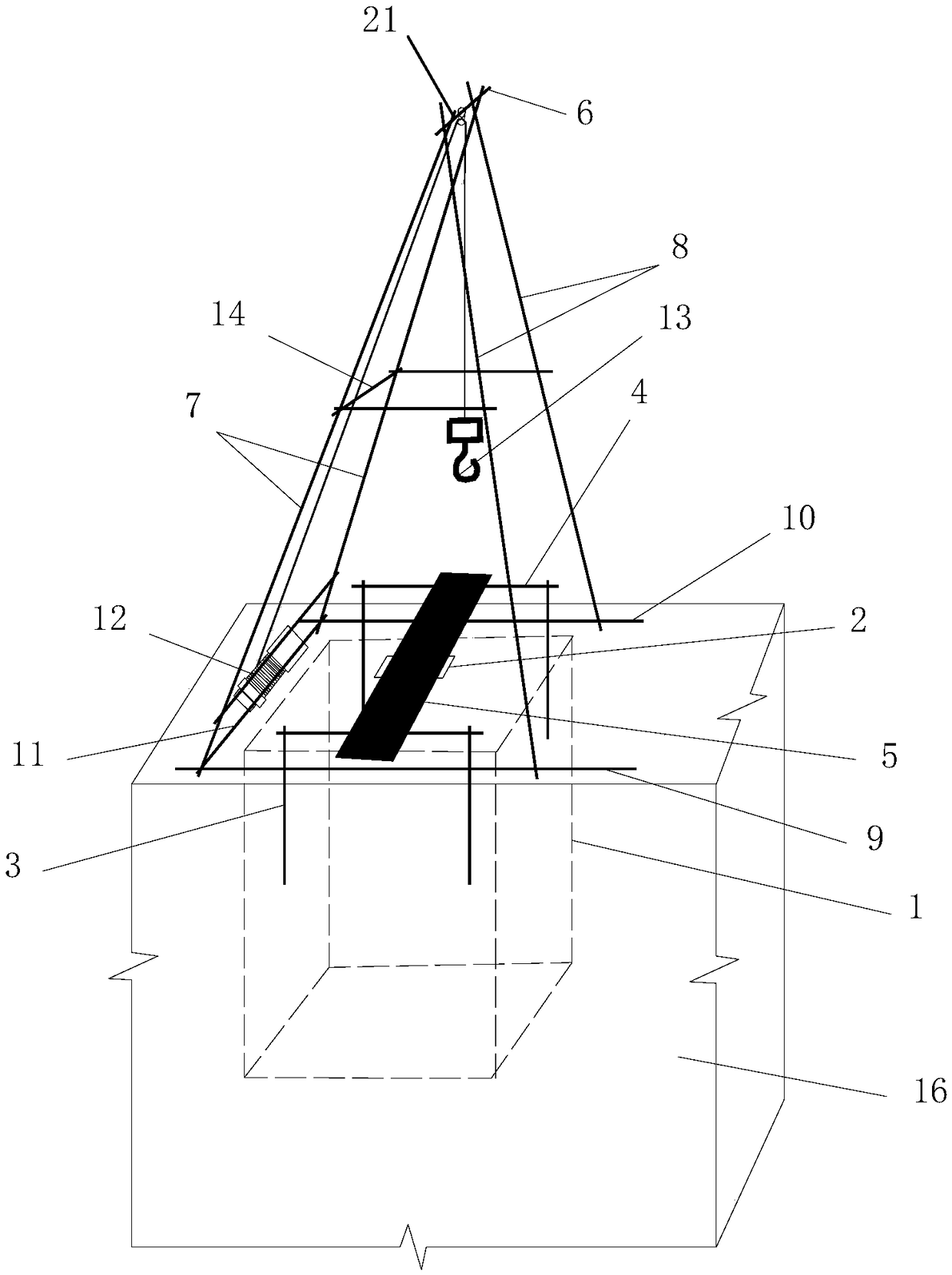 Construction method of hydraulic drill excavation of catenary post foundation pit