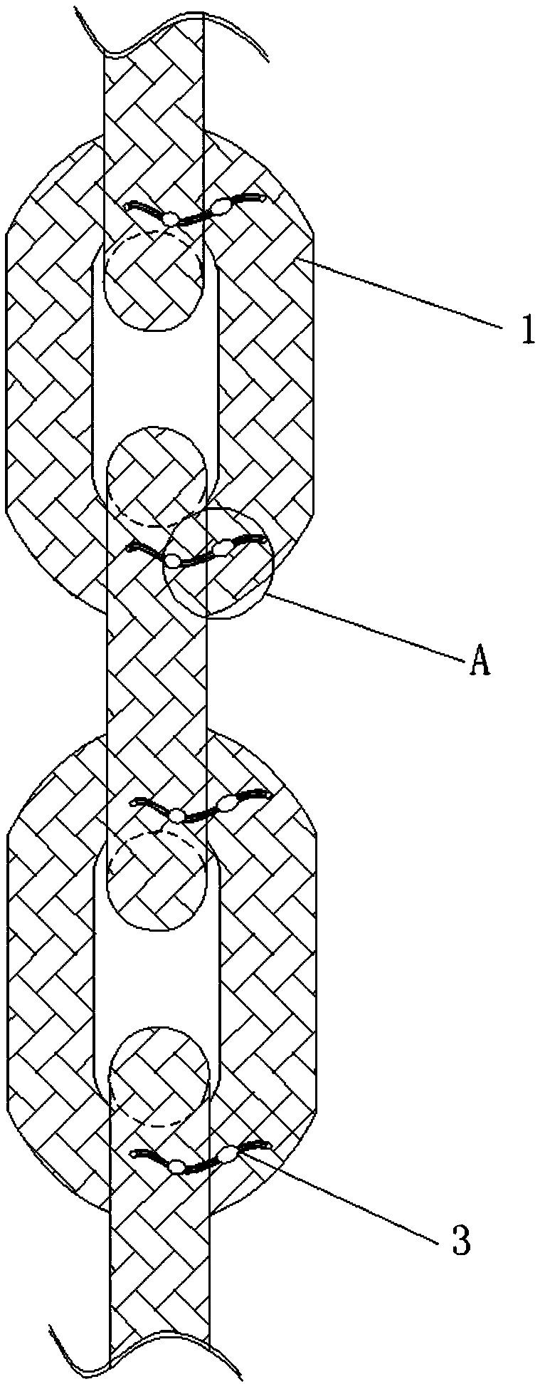 Manned high-speed elevator carbon fiber reinforced cold-resistant and flame-retardant balance compensation chain