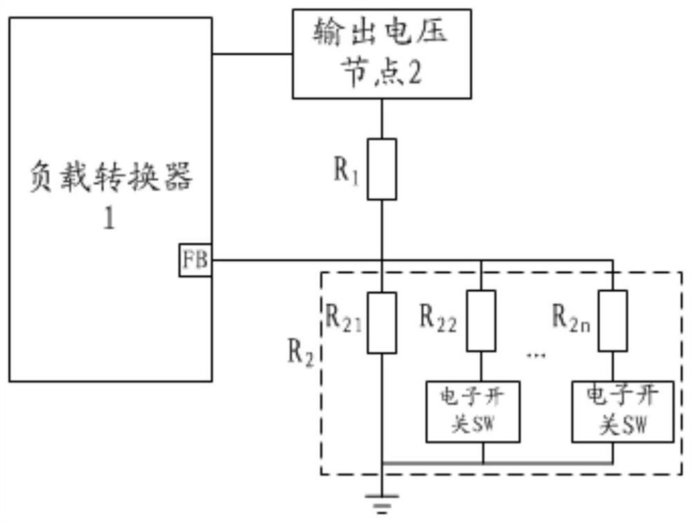 A device and method for adjusting the output voltage of a power supply circuit