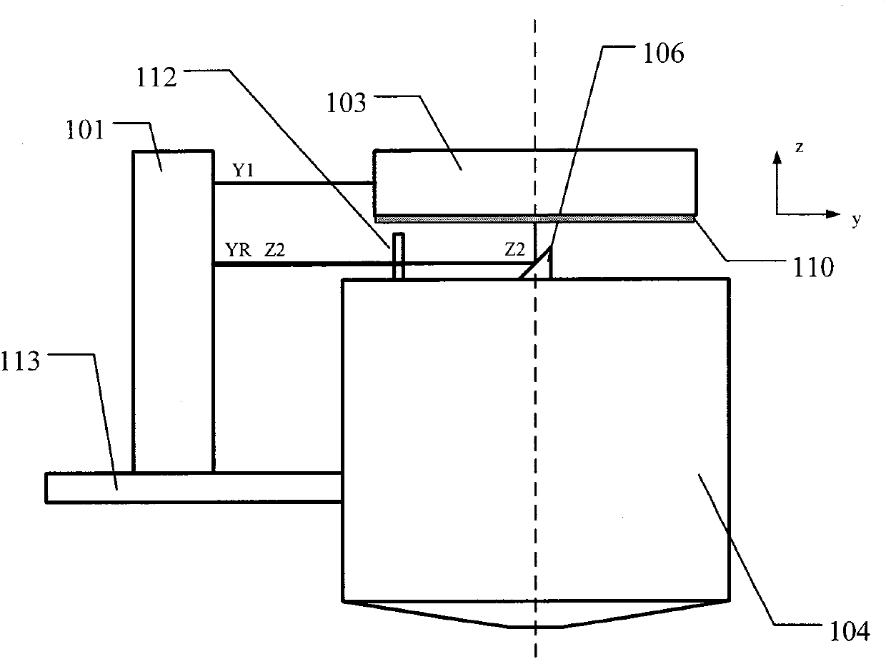 Measuring device and measuring method for position of reticle stage of scanning lithography