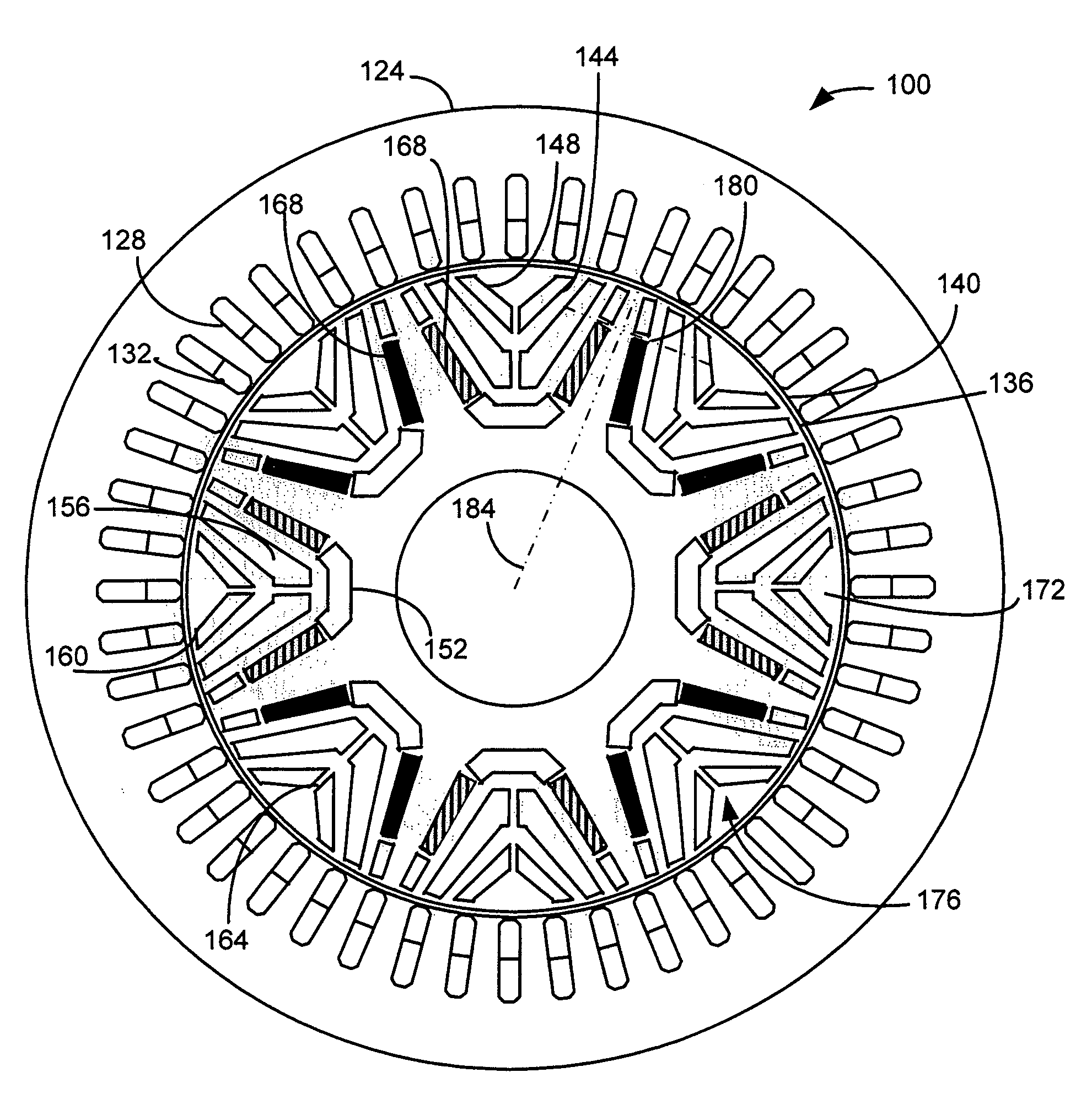 Rotor magnet placement in interior permanent magnet machines