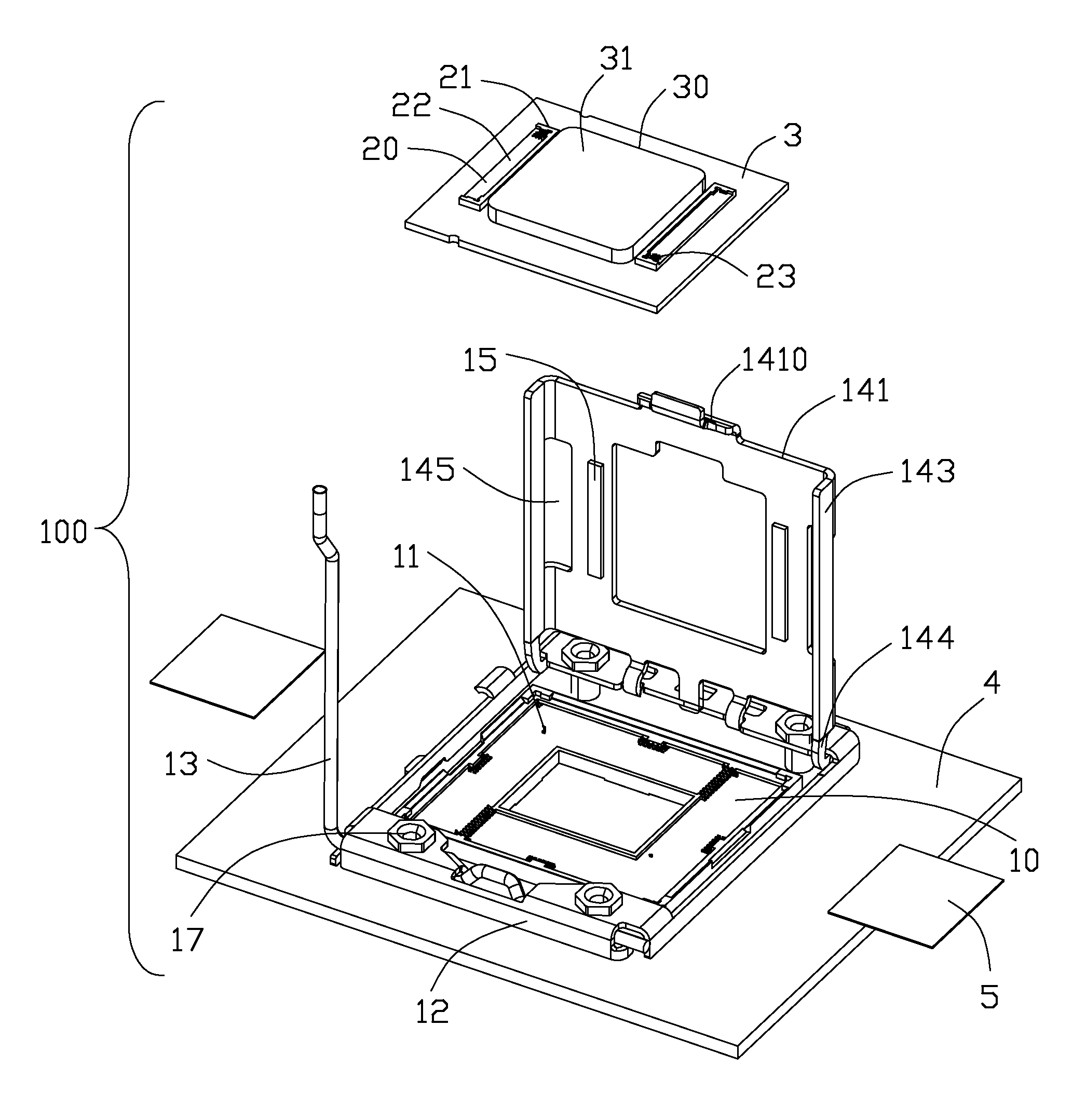 Independent loading mechanism facilitating interconnections for both CPU and flexible printed cable