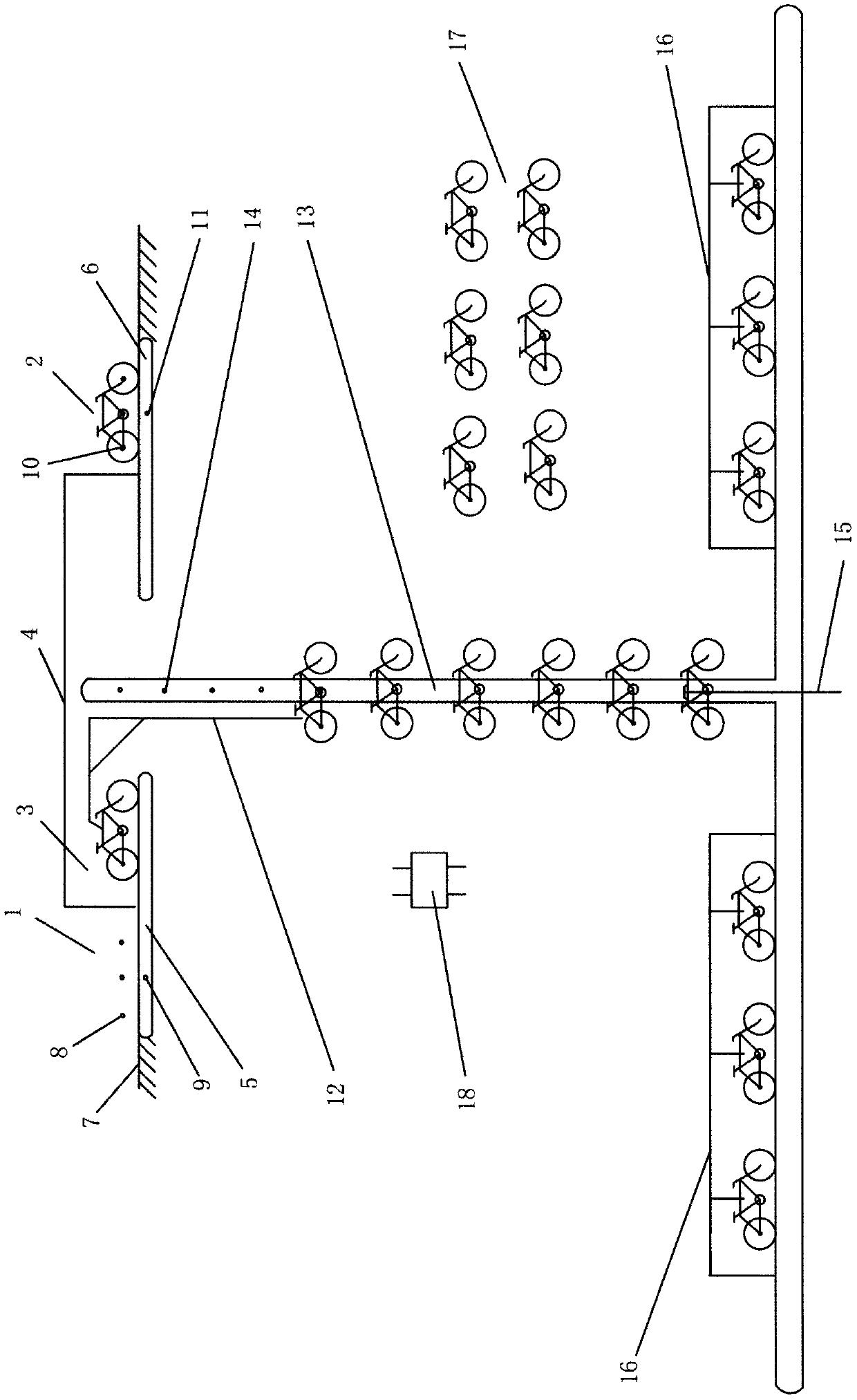 Automatic underground parking lot for shared bikes