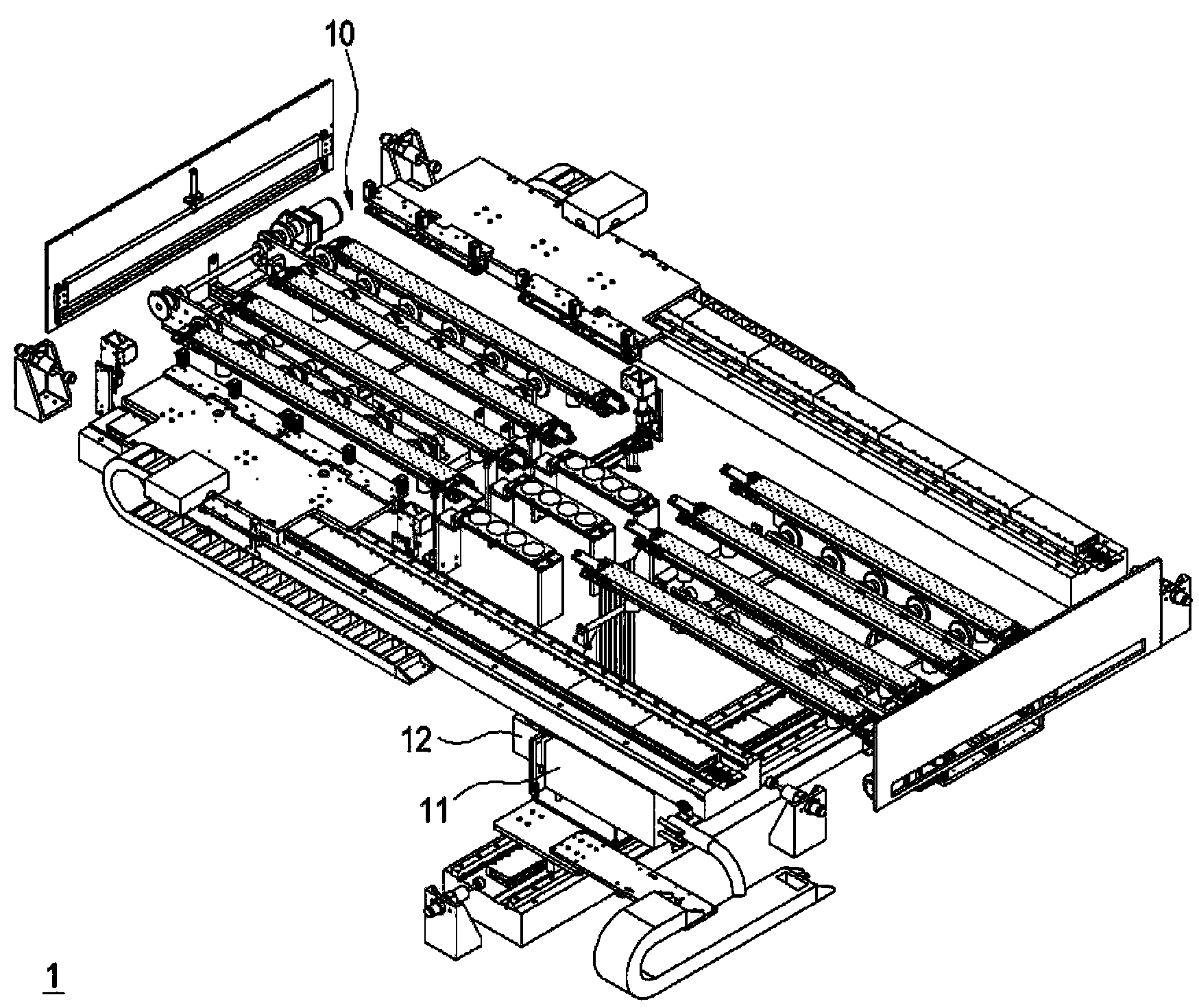 Processing device for base plate and processing method for base plate