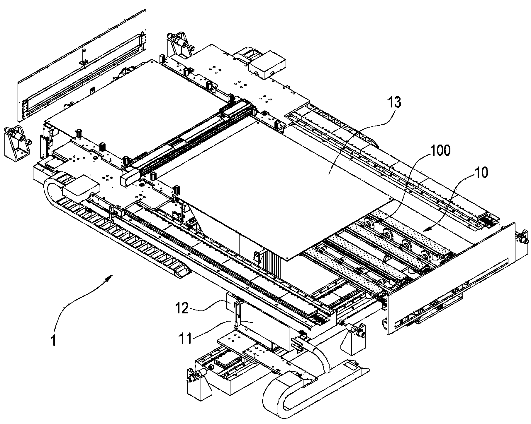 Processing device for base plate and processing method for base plate