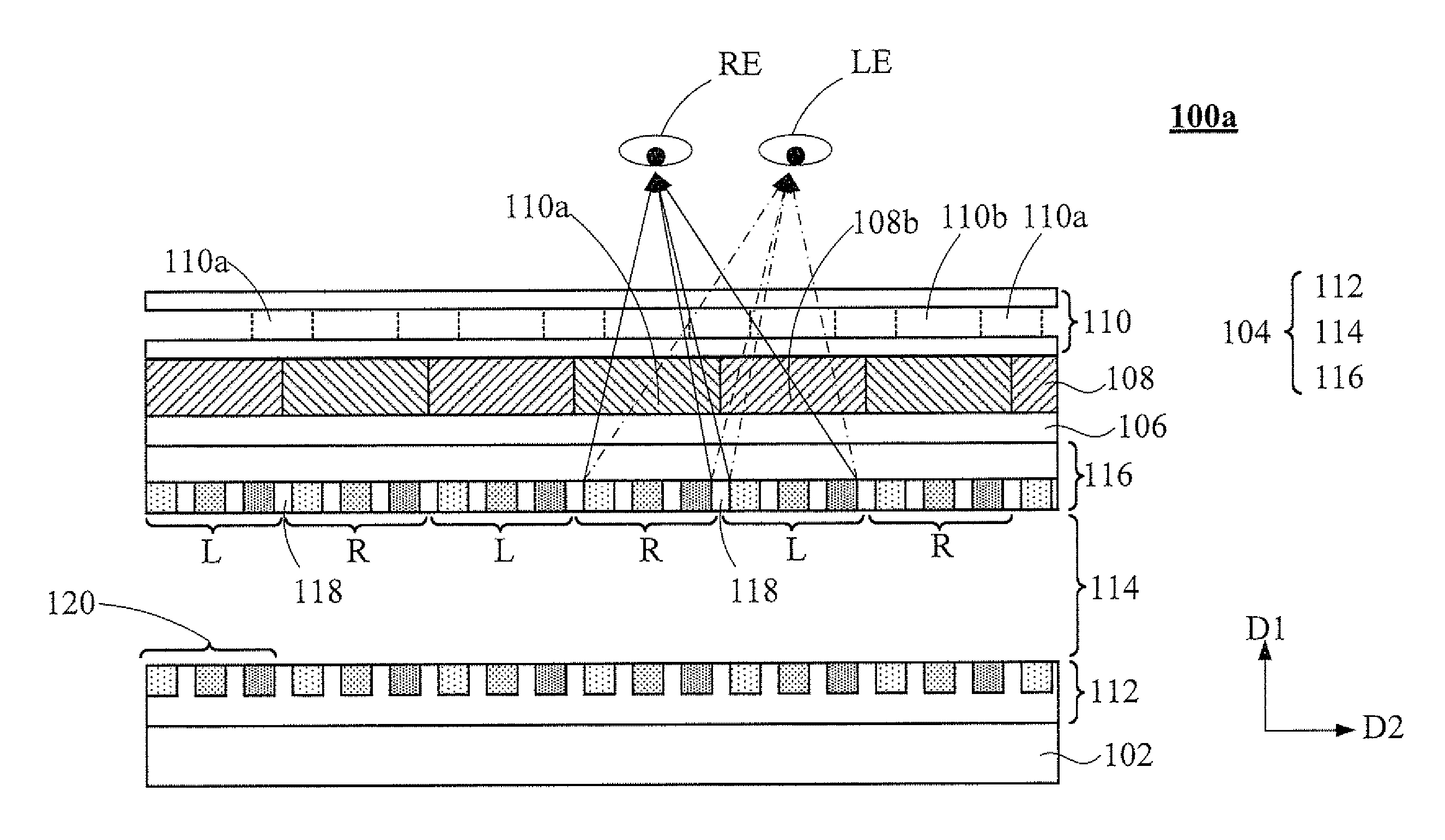 2d/3d image switching type liquid crystal display