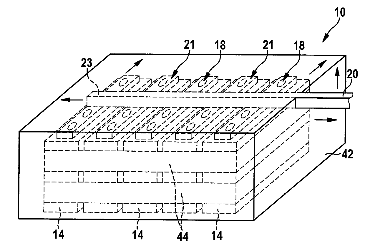 Battery system with improved exhaust system