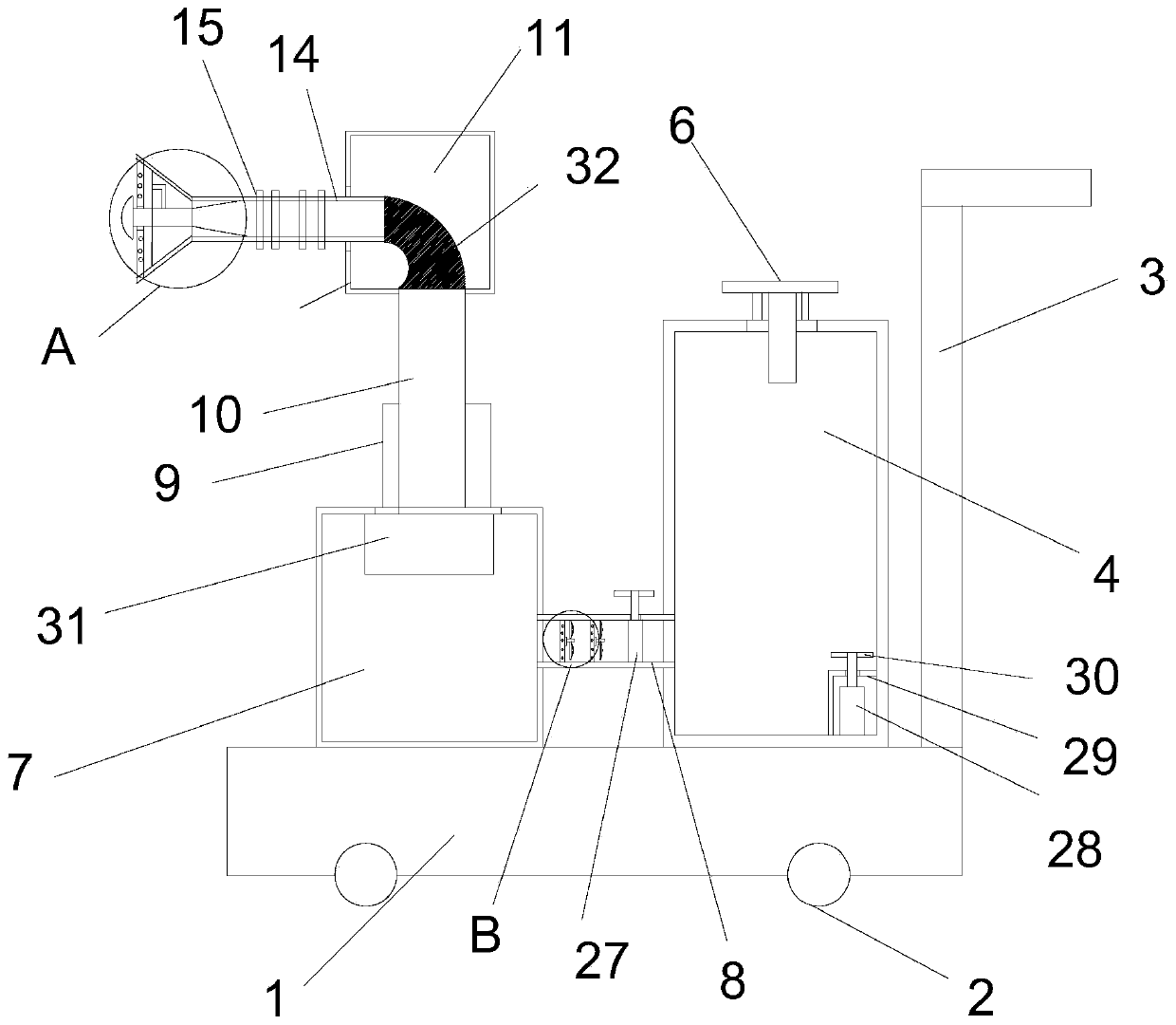 Pneumatic sprayer for fruit tree planting