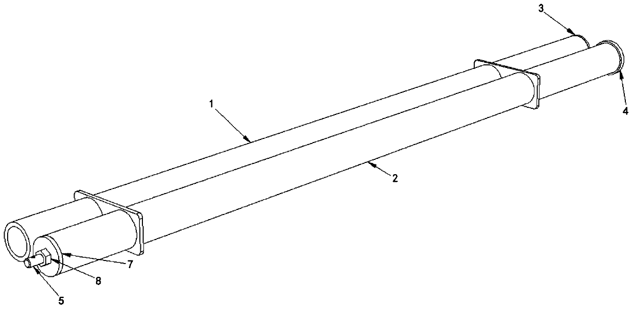 Double-pipe type shield tail grouting device