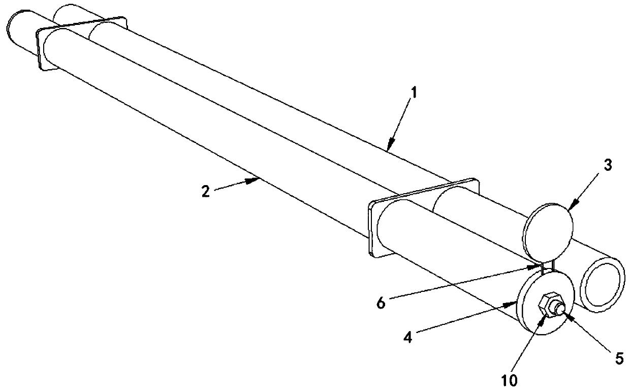 Double-pipe type shield tail grouting device