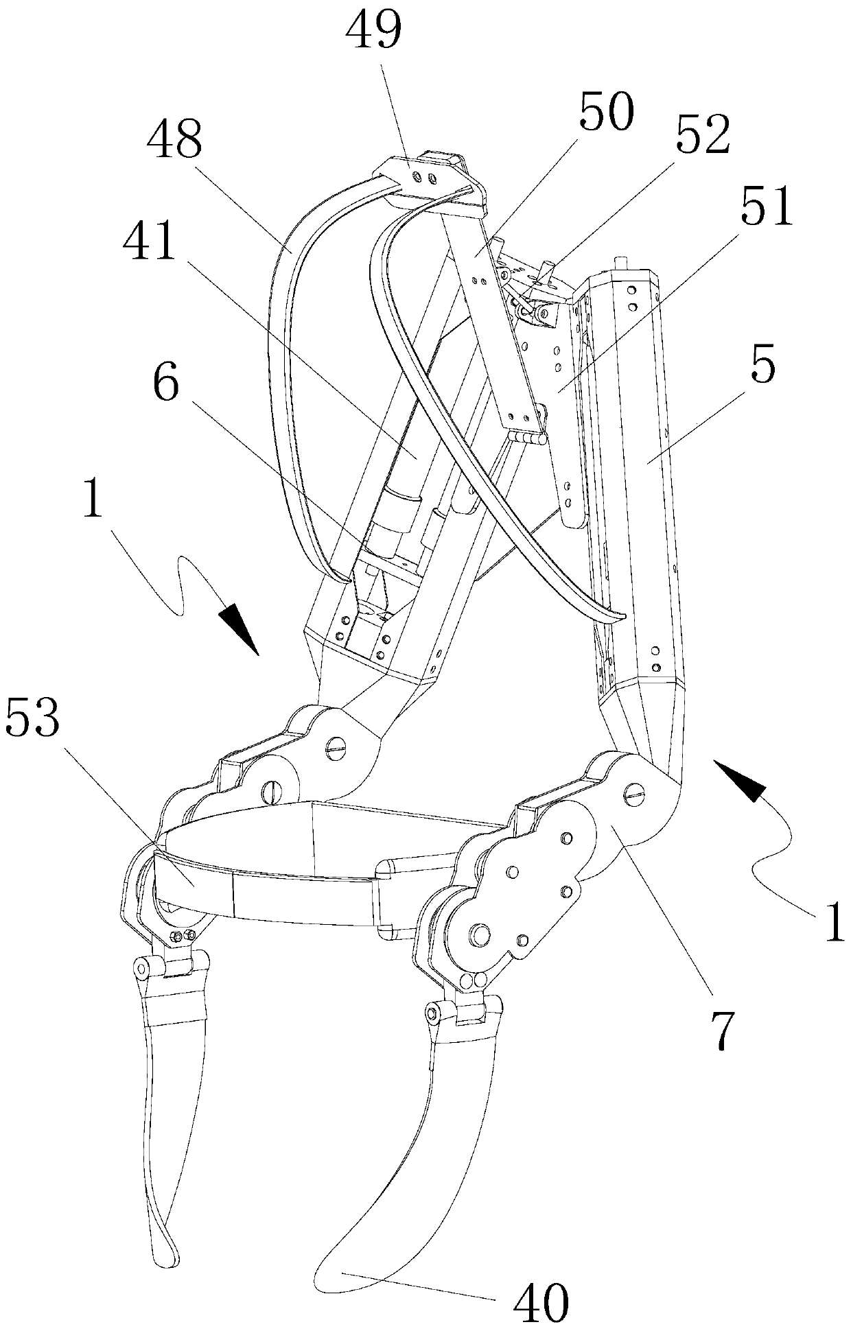 A wearable exoskeleton assisting device