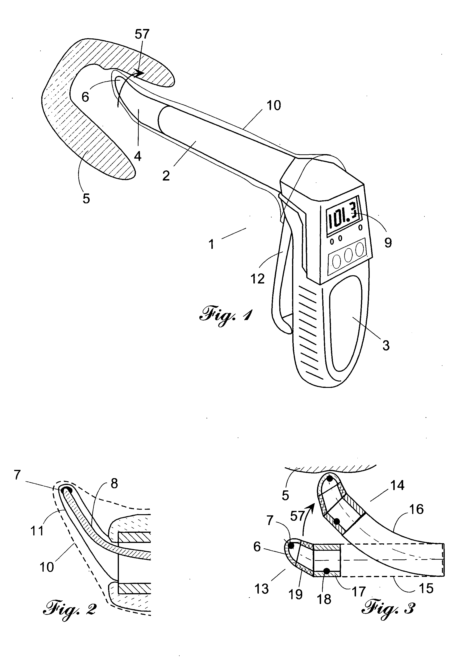 Contact thermometer for body cavity