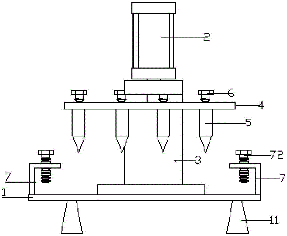 Pneumatic punching machine capable of being used for plates with different thicknesses