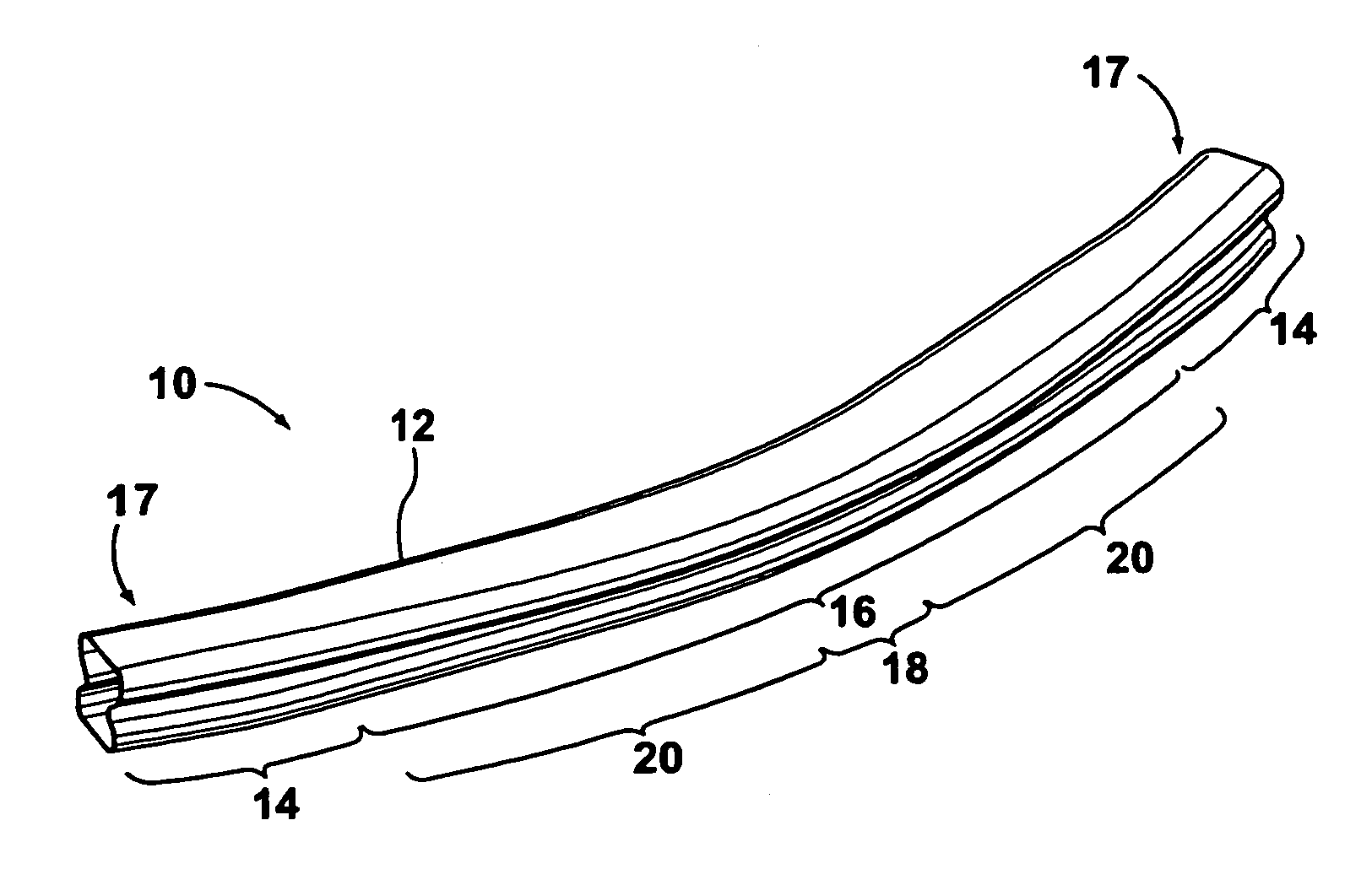 Vehicle bumper beam having non-uniform cross sections