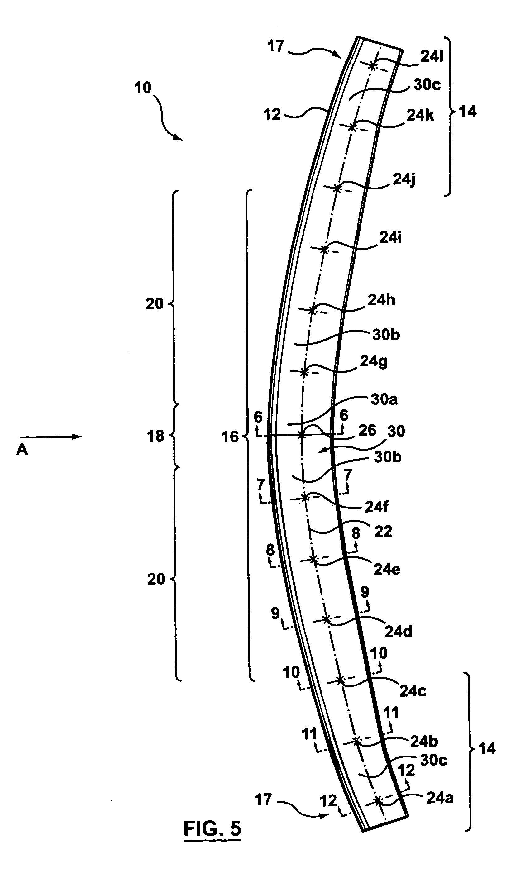 Vehicle bumper beam having non-uniform cross sections