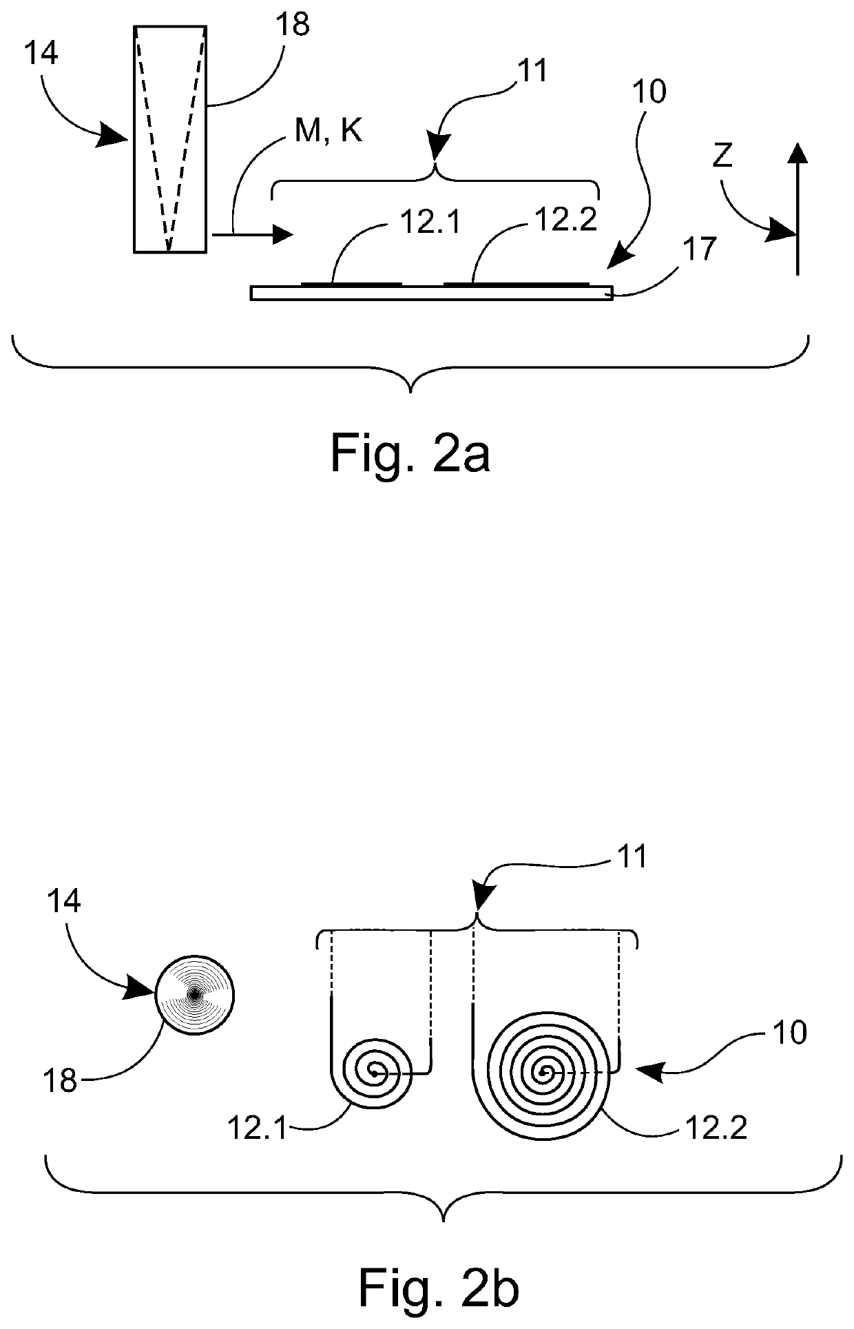 Coil arrangement for sample measurement with a spatially variable magnetic field