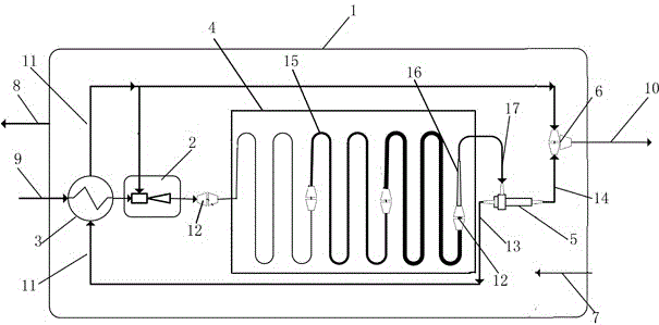 A high-efficiency liquid heating gasification device and method thereof