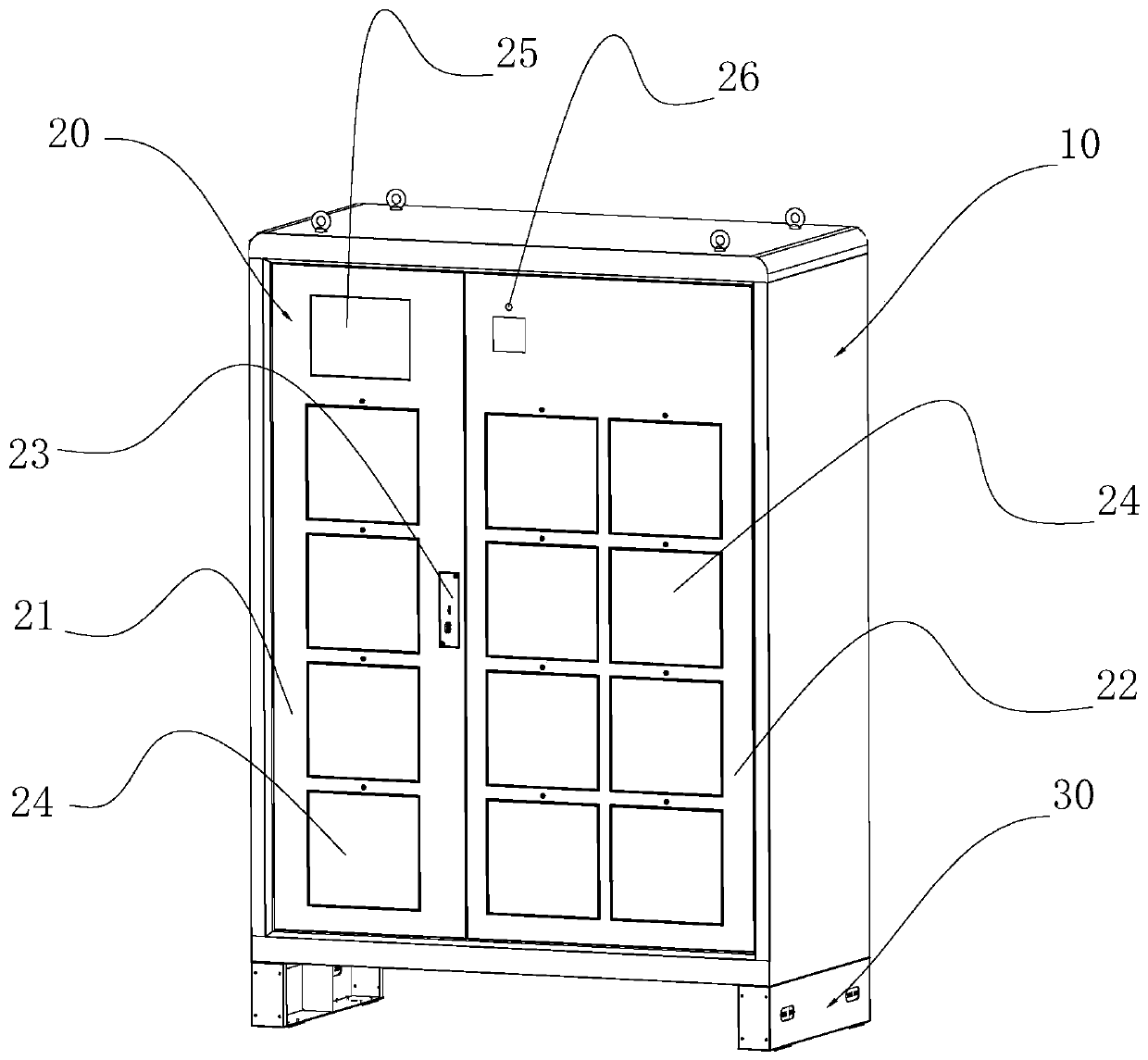 Modular battery replacing cabinet and maintenance method thereof