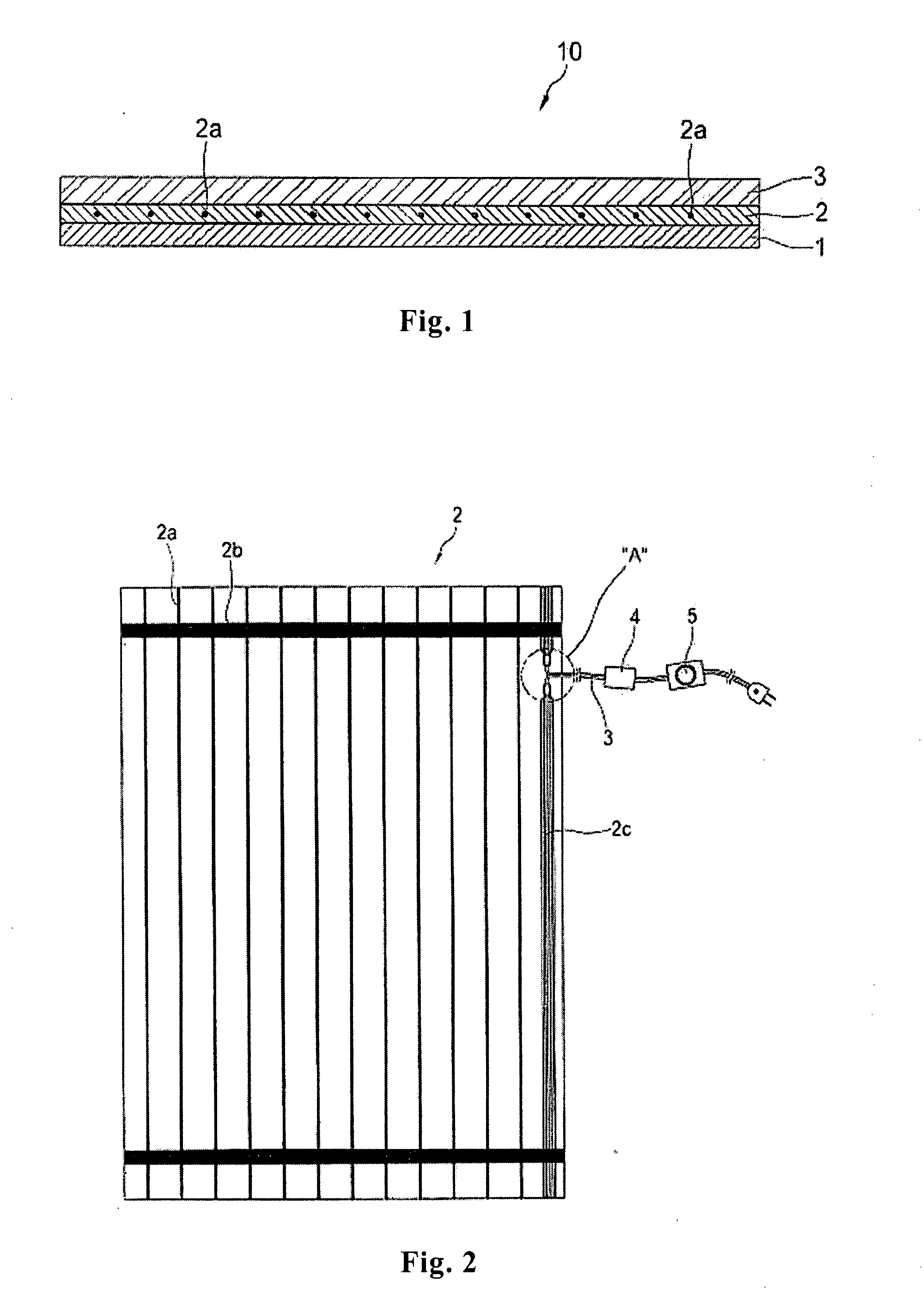 Direct current powered heating pad for bed