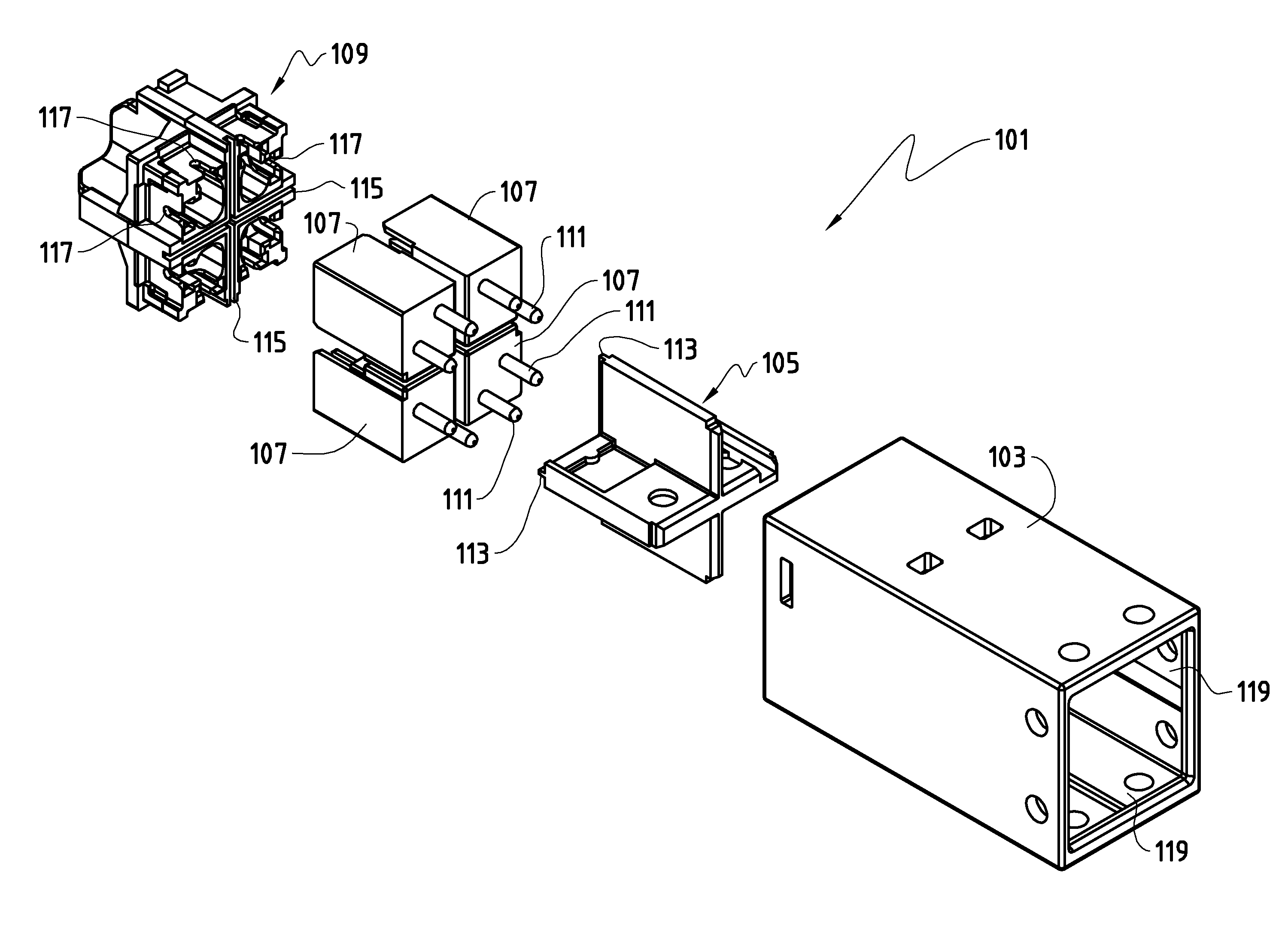 Multipolar outlet for a conductor connector system