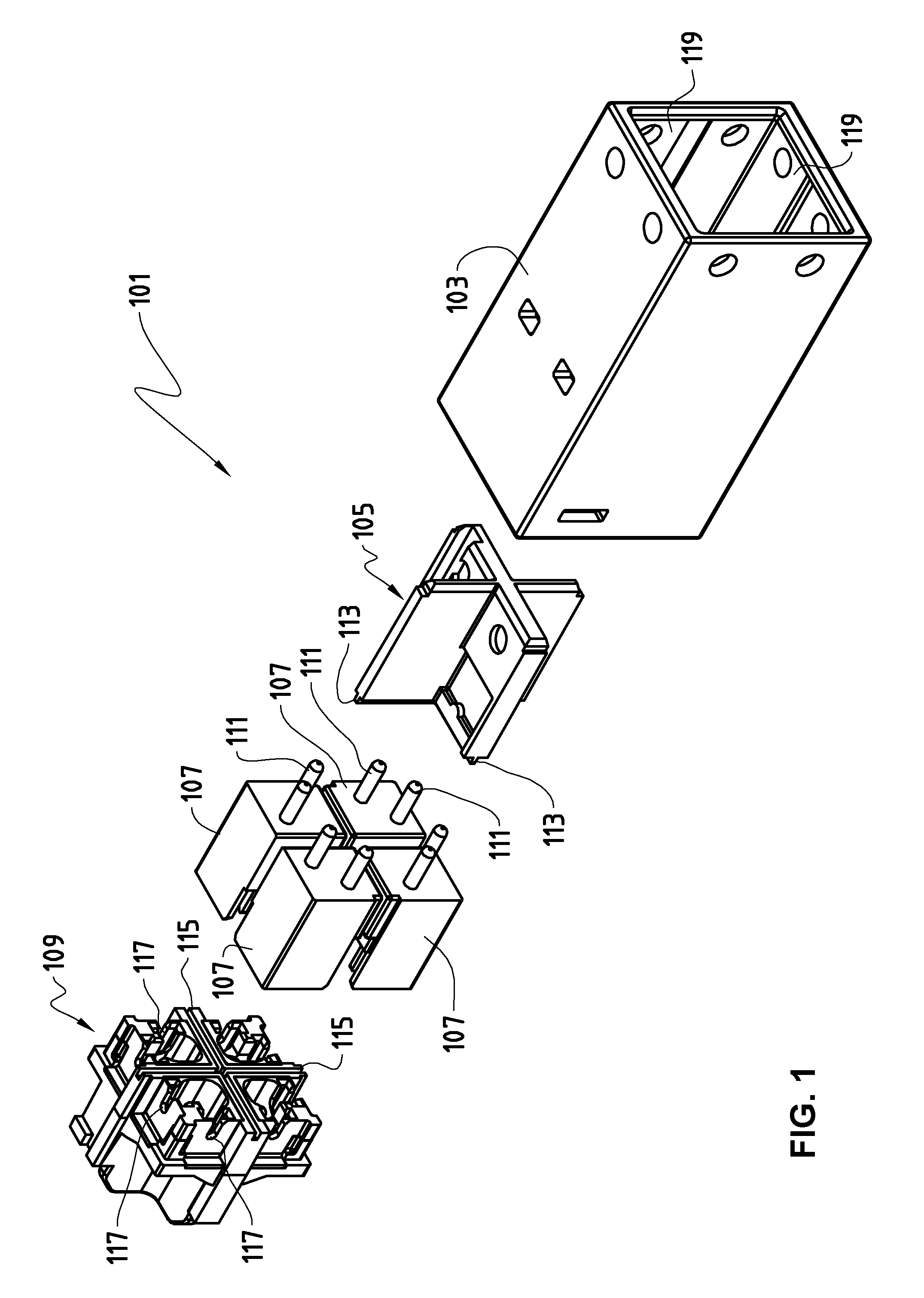 Multipolar outlet for a conductor connector system