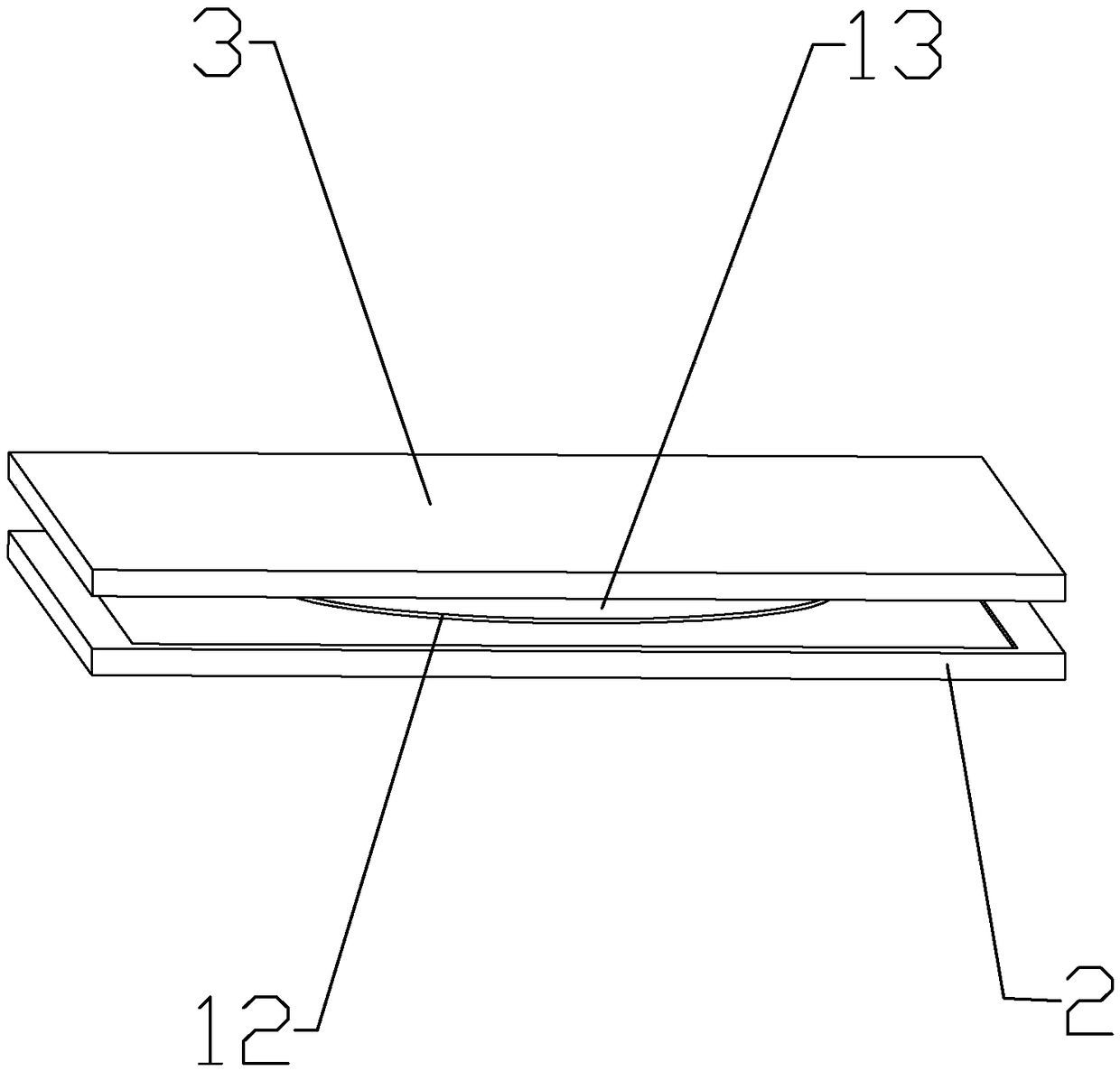 Shock insulation support with two friction surfaces