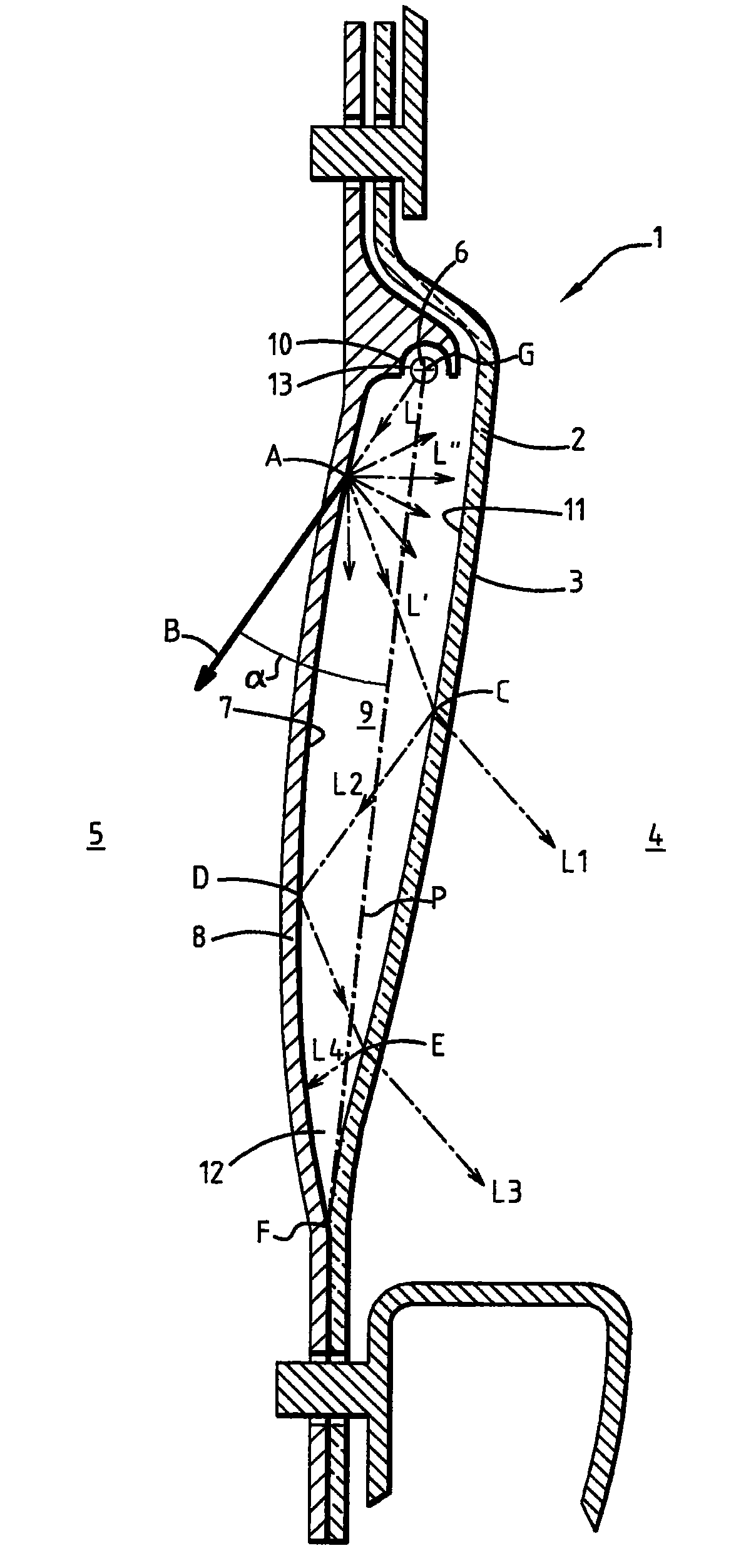 Luminous interior trim element, and corresponding door and motor vehicle