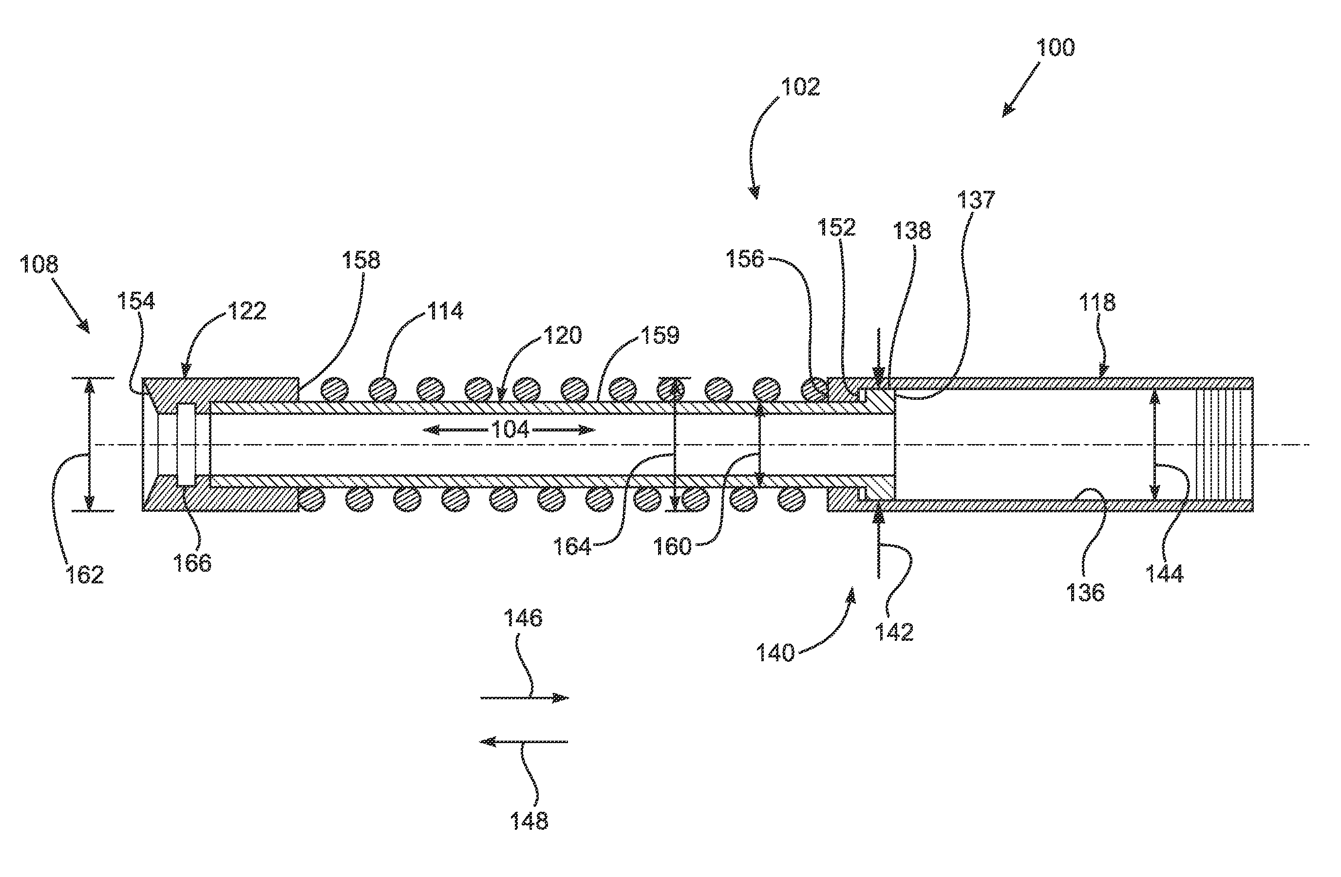 Damping and sealing device for a well pipe having an inner flow passage and method of using thereof