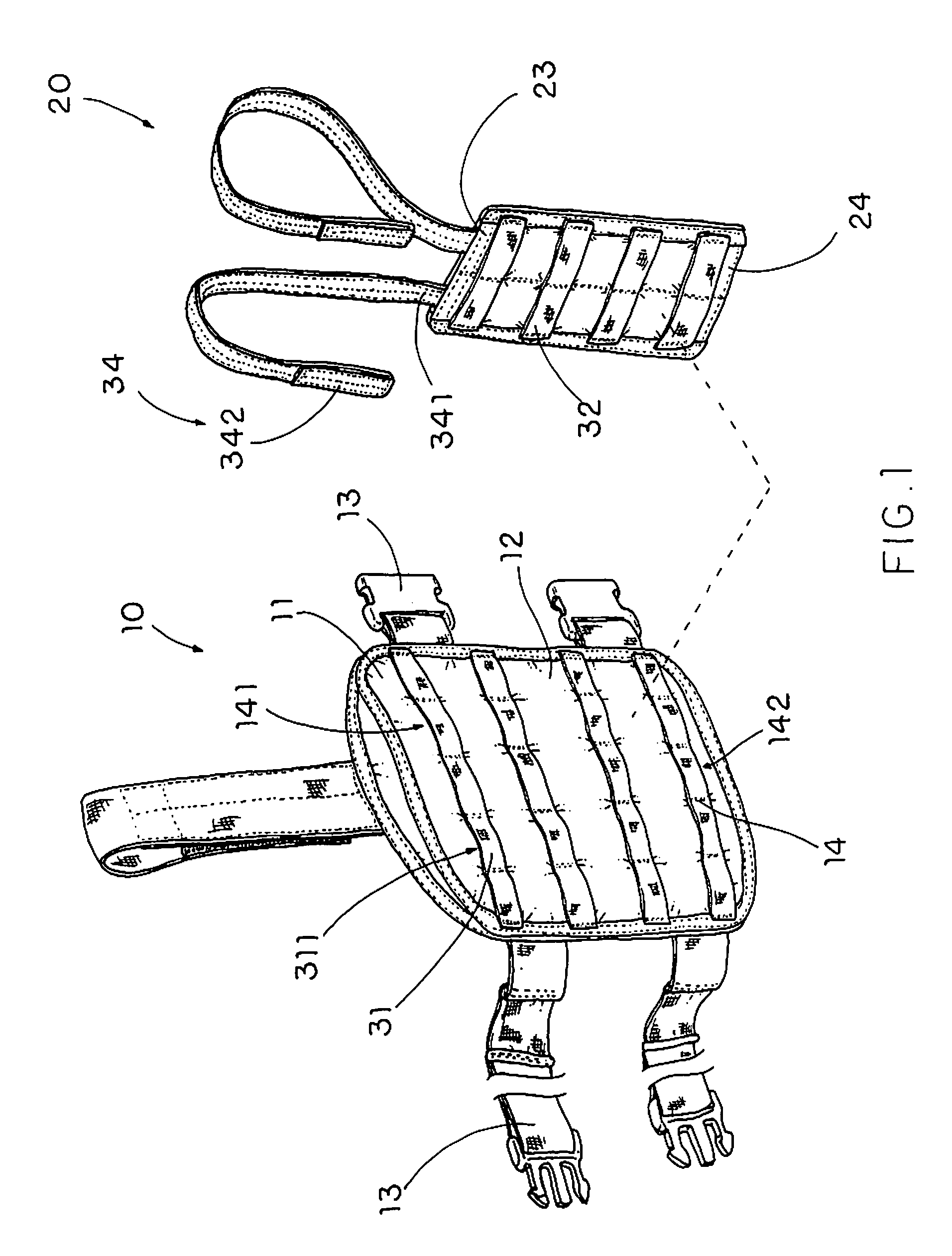 Interlock attaching strap