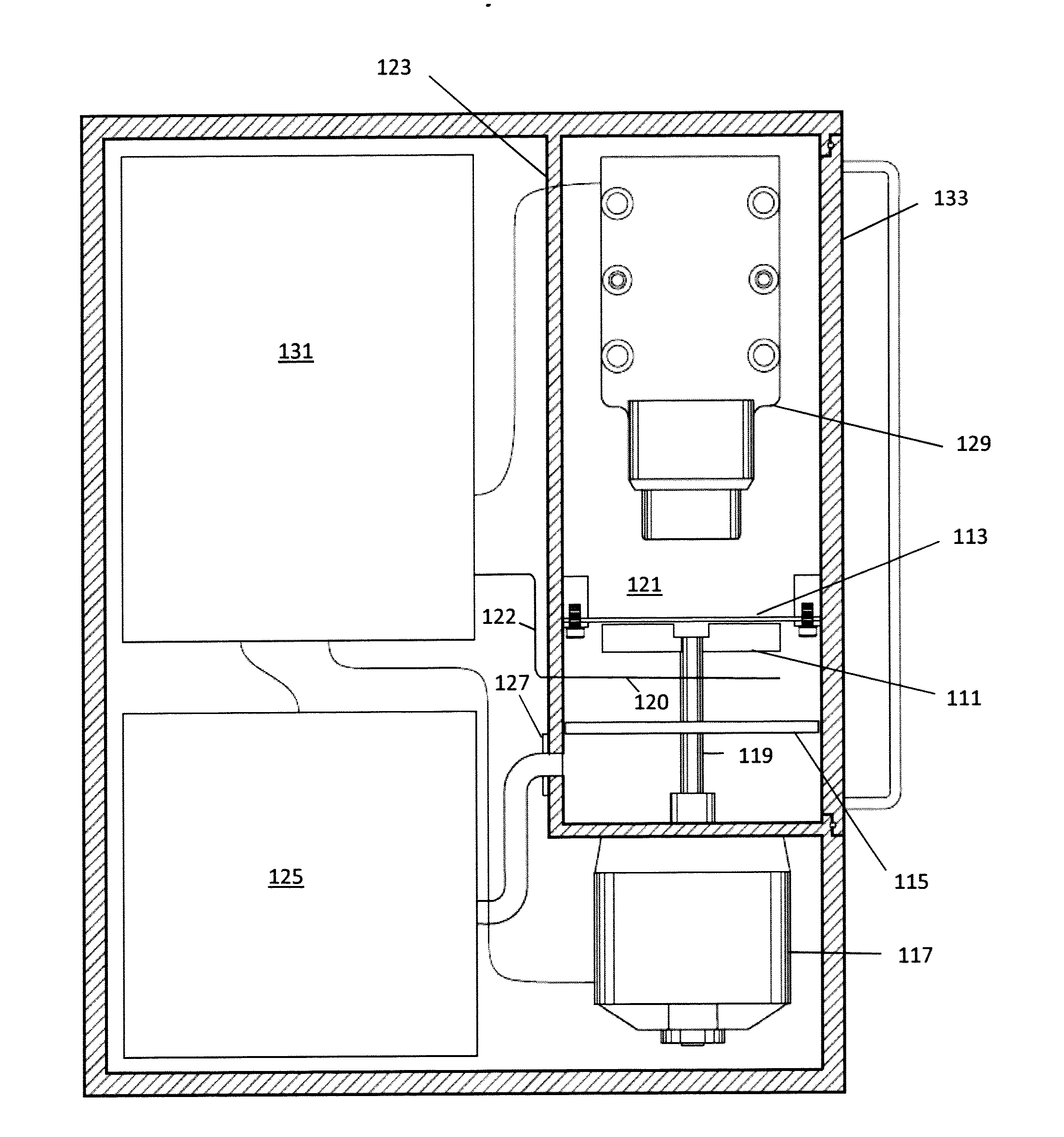 Electron excited x-ray fluorescence device