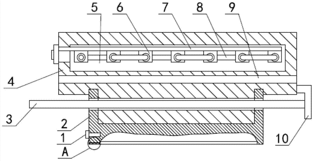 Electric heating wire type upper injection mold with cooling for injection molding of fan blades