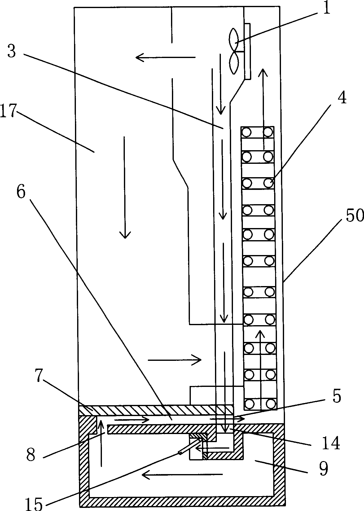 Three doors refrigerator of evaporator