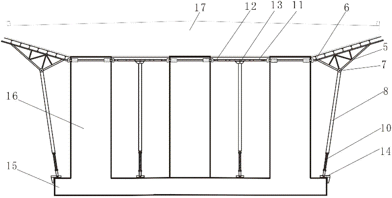 A cantilever diagonal brace used for pouring bridge pier cover beams