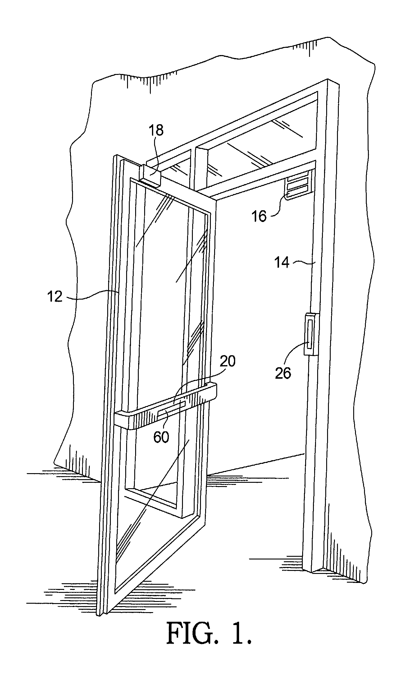 Access control device for a door