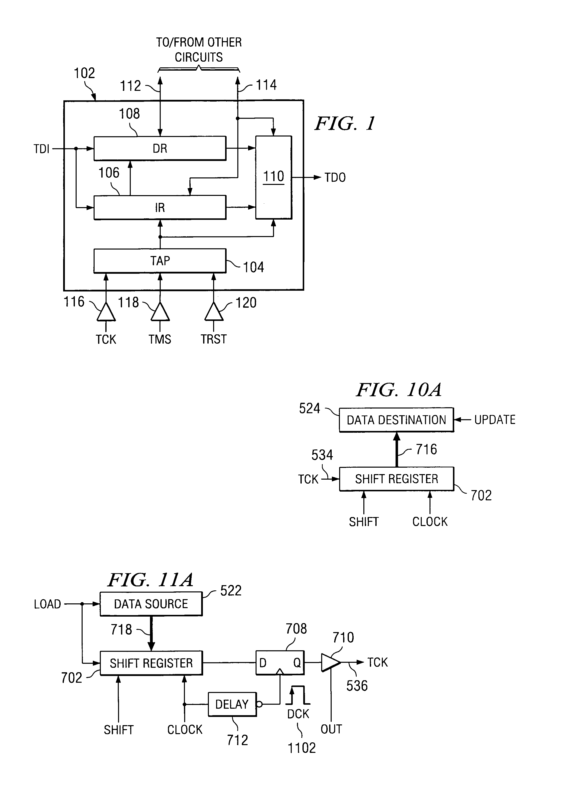 Serial data I/O on JTAG TCK with TMS clocking