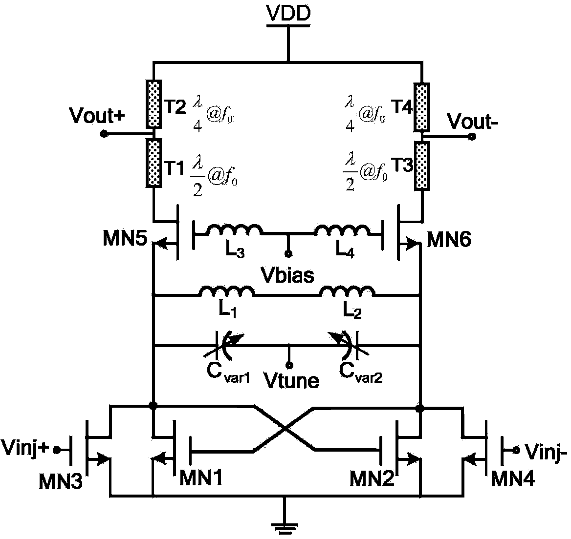 Signal source based on phase lock and phase injection synchronization and power synthesis technology