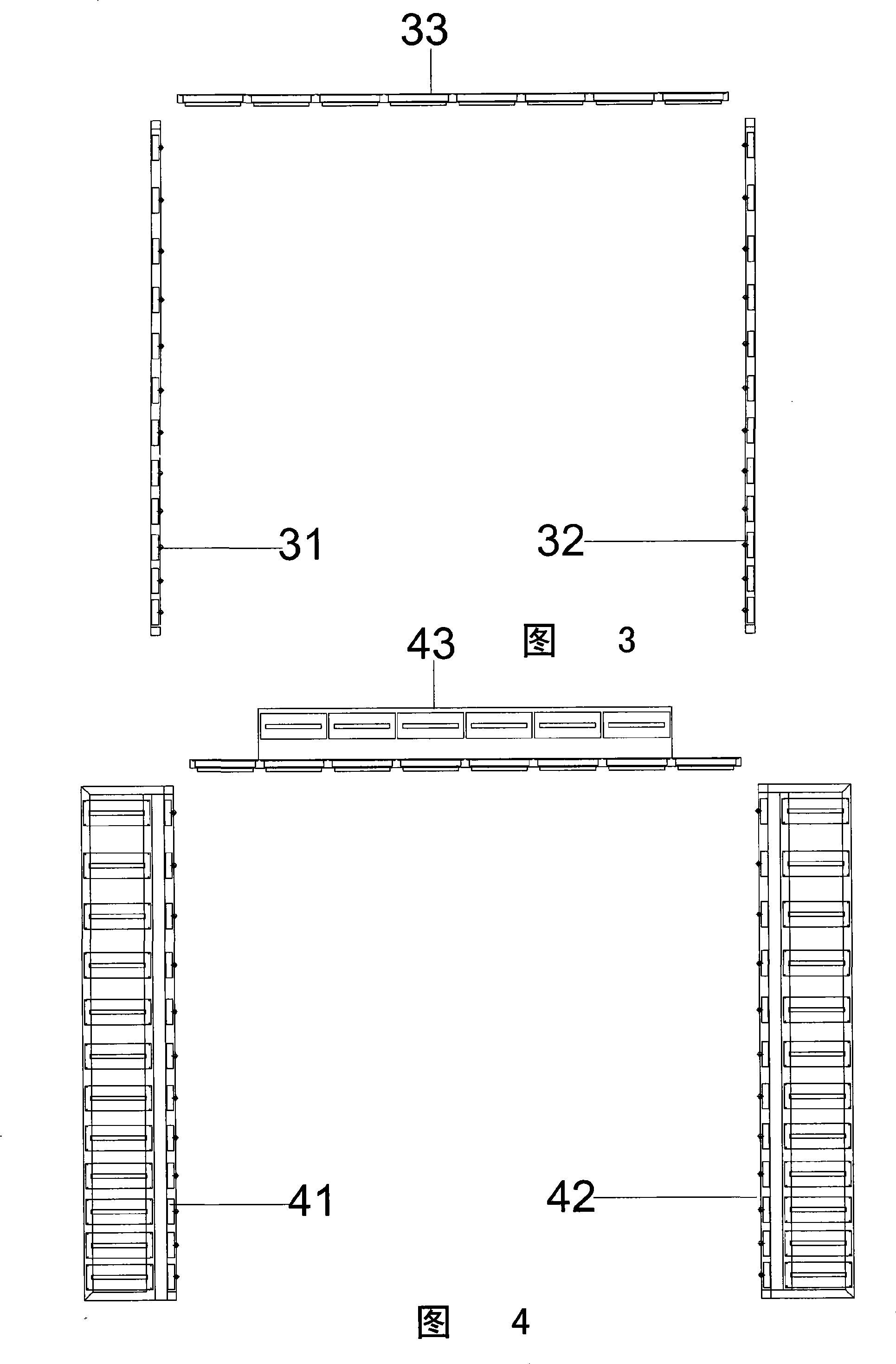 Powder curing heating device for container and heating system