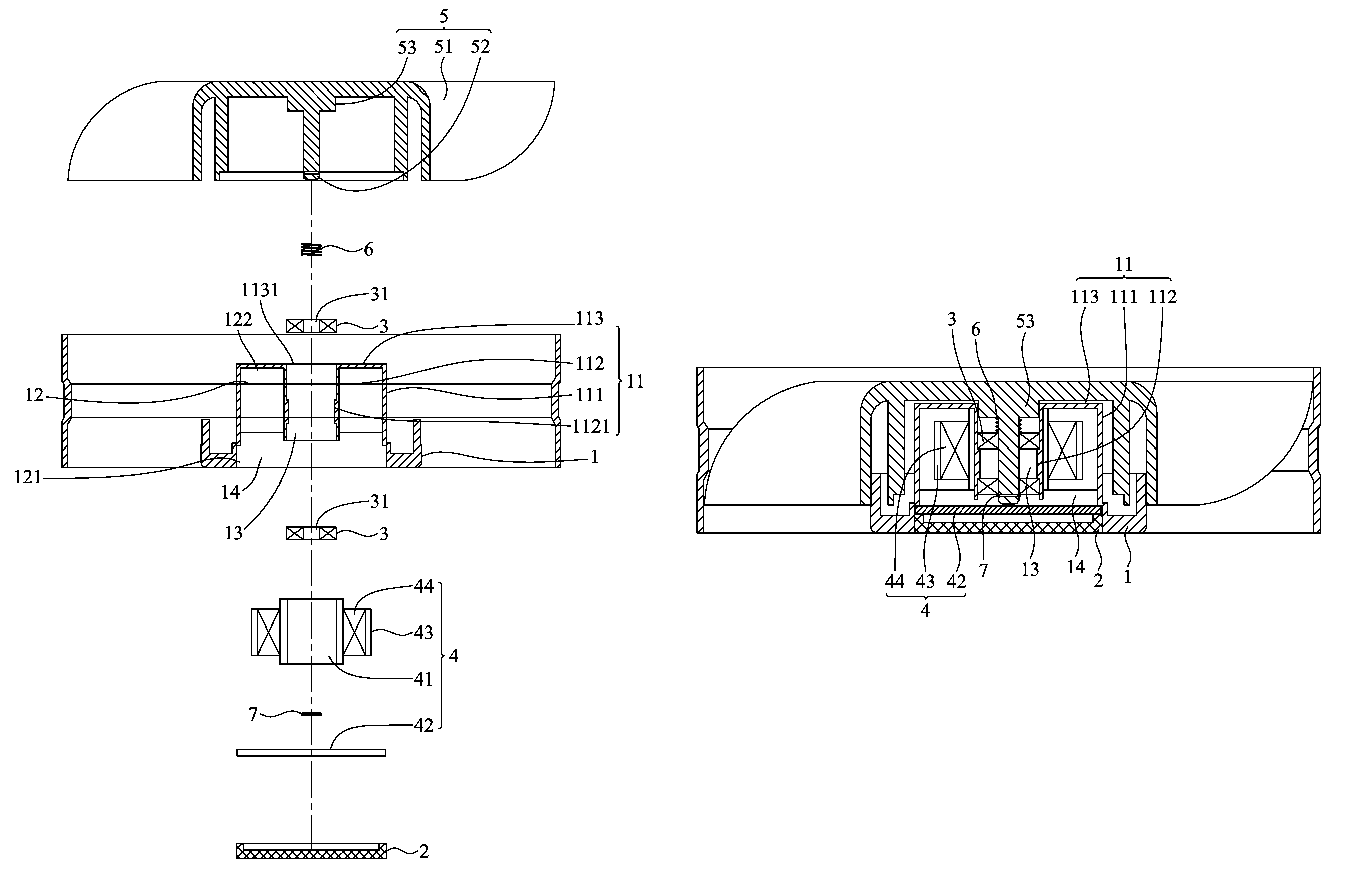 Central tubular structure of a shaft seat and fan device thereof