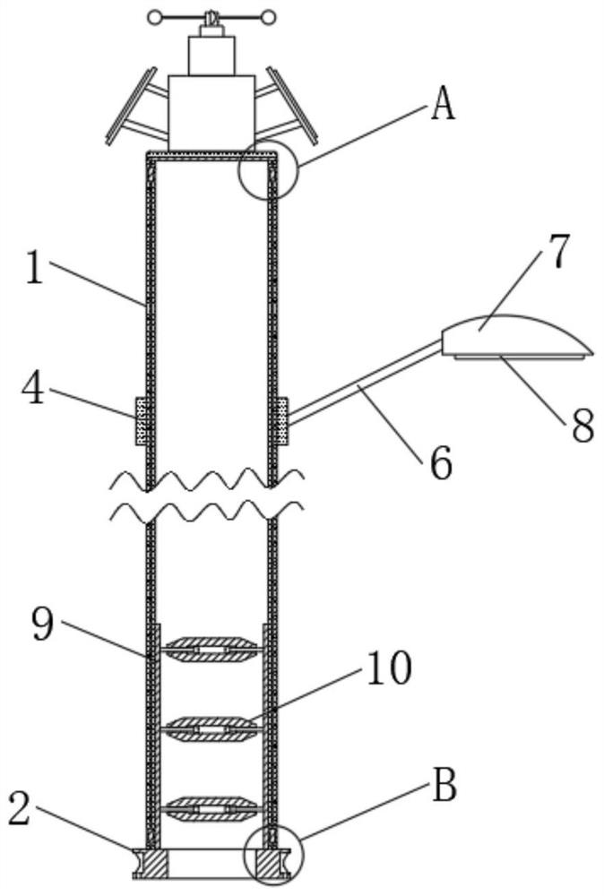 Anti-corrosion cement electric pole with stable structure