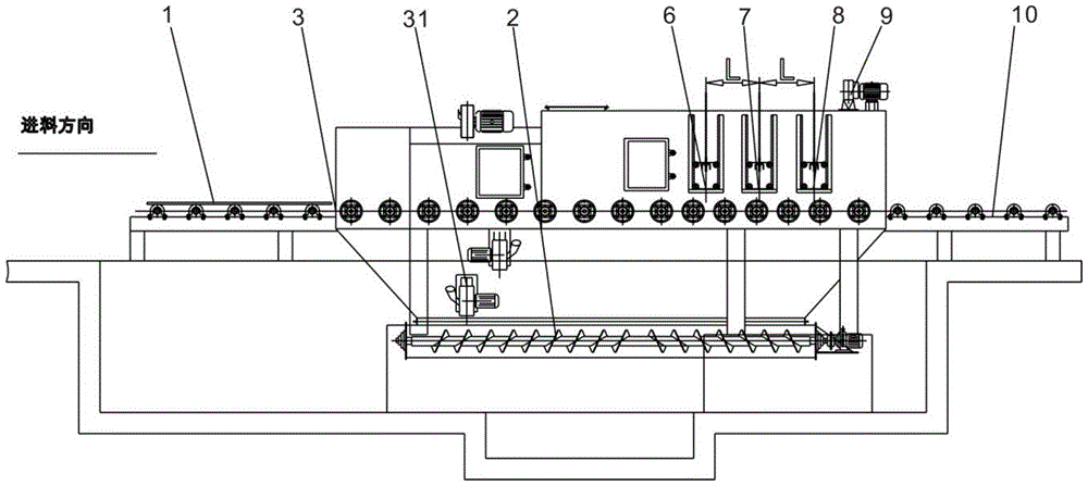 A shot blasting machine cleaning device and method