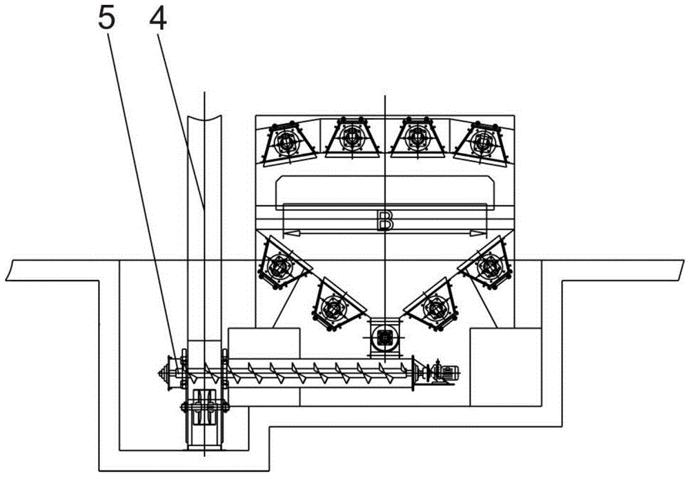 A shot blasting machine cleaning device and method