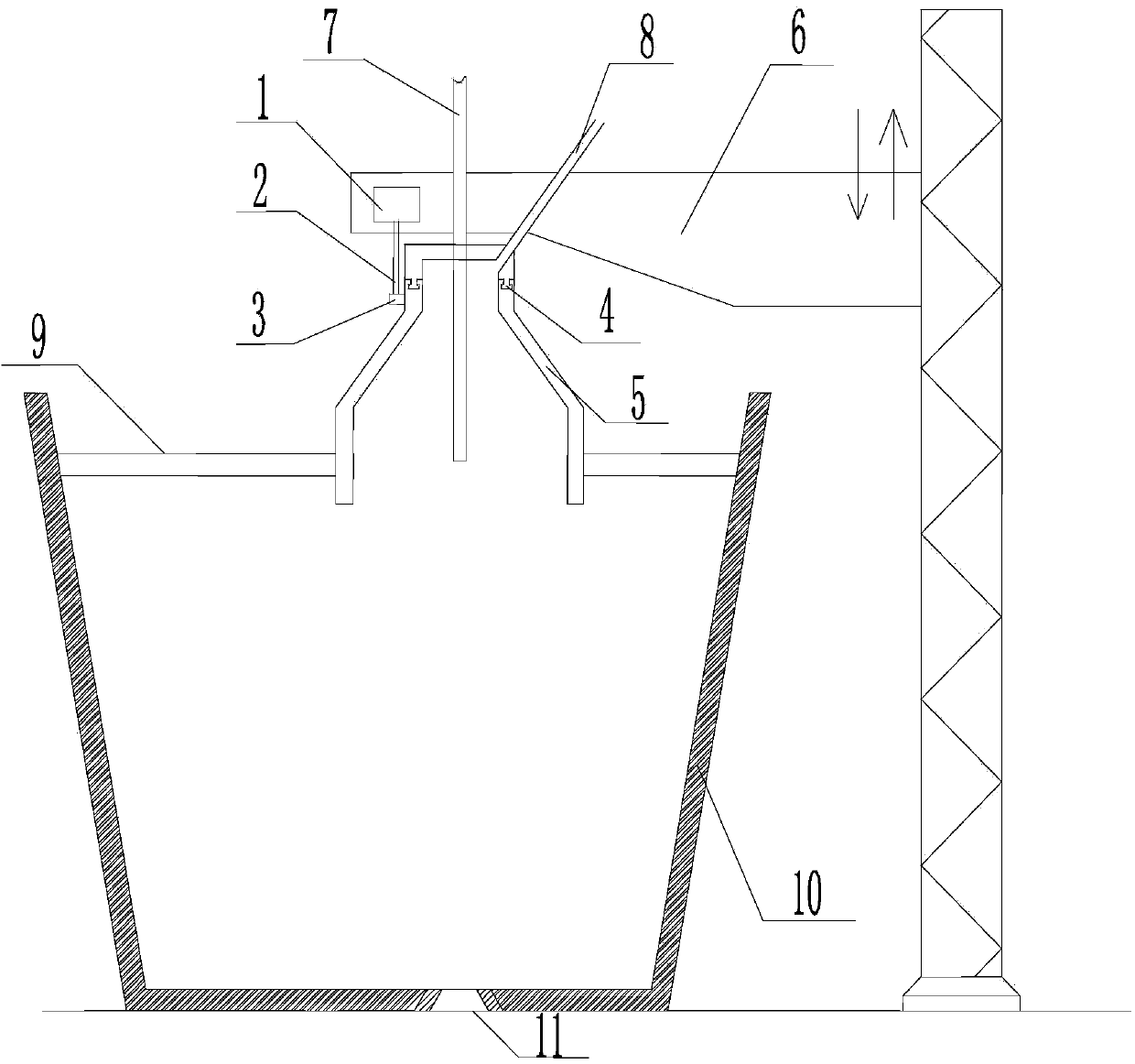 Erosion-resistant CAS-OB refining device for dipping cover