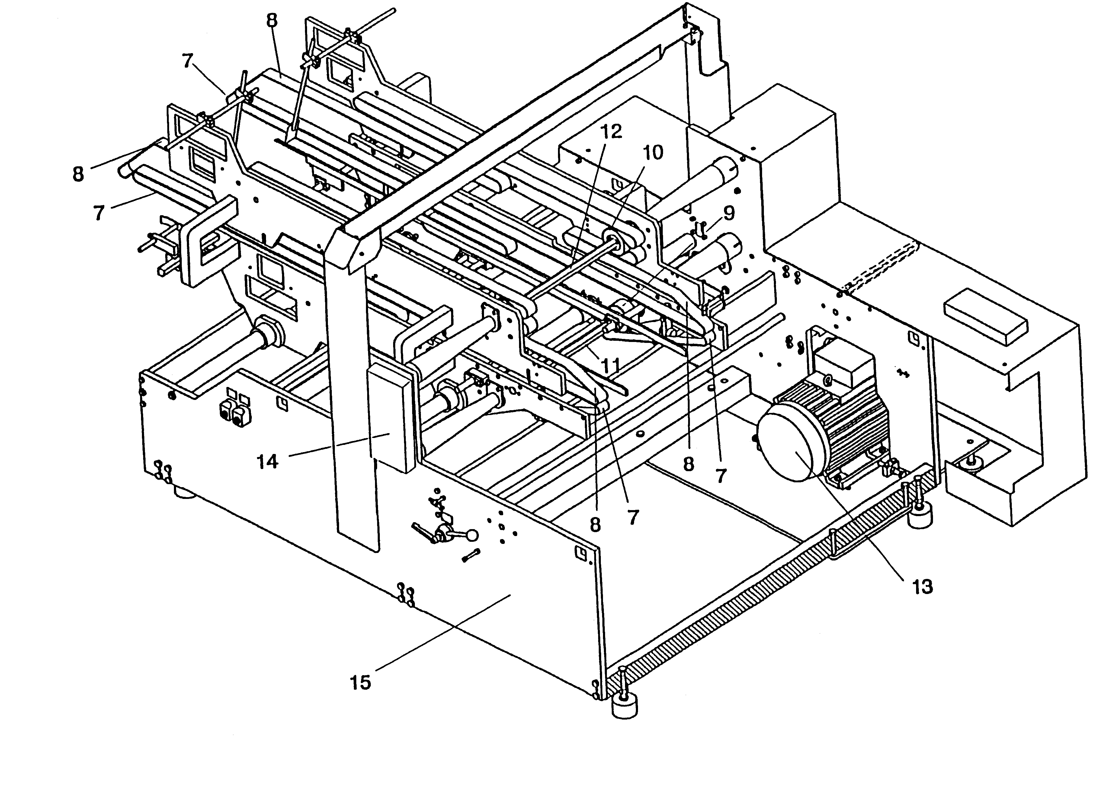 Machine for gluing folding cartons for producing folding cartons from blanks