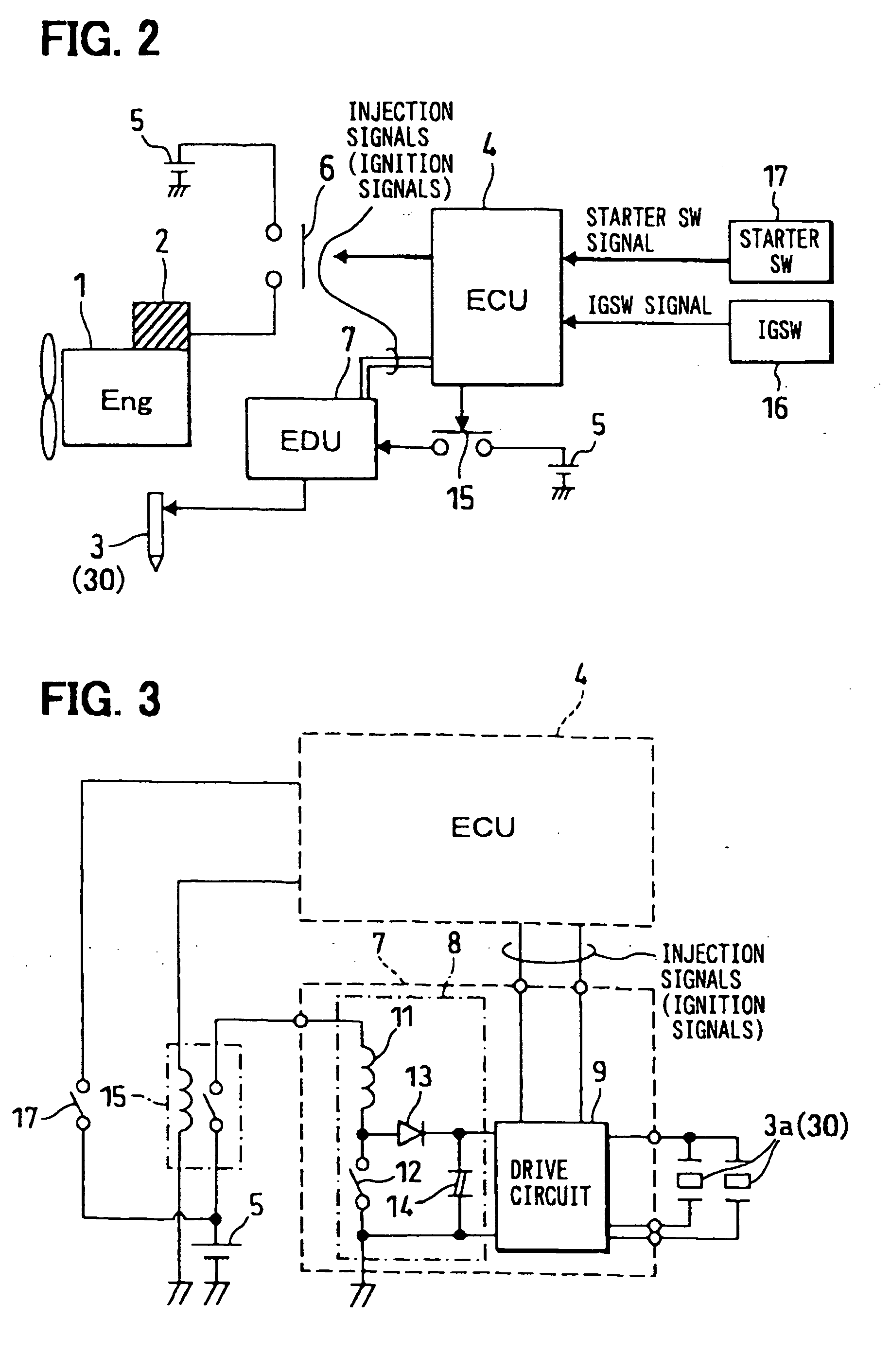 Engine control method and system having a voltage increasing circuit