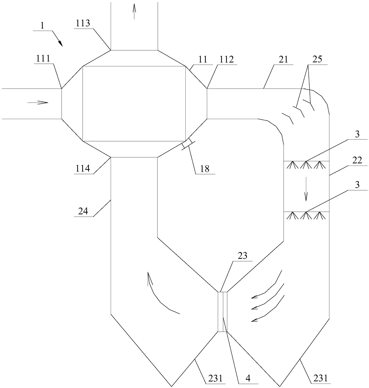 Dust removal heat exchange white elimination device and system