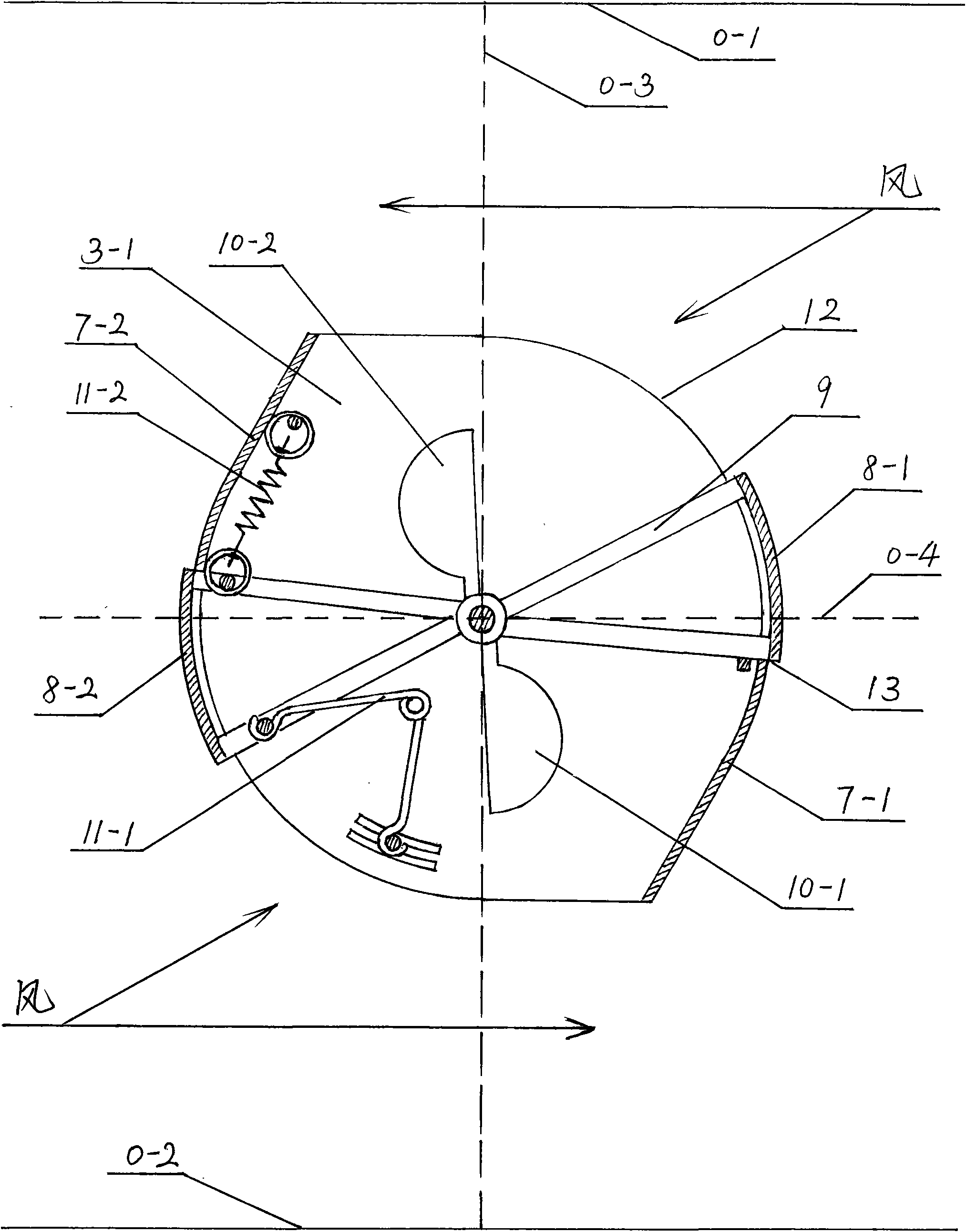 Elastic speed-regulating land wind driven generator